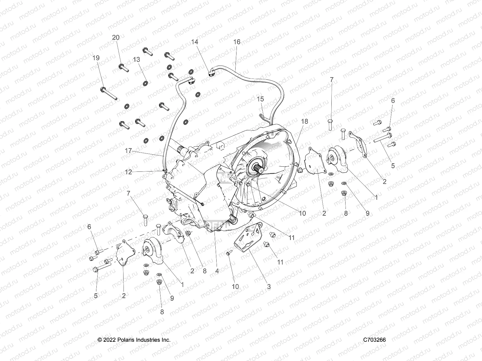 DRIVE TRAIN | DRIVE TRAIN, GEARCASE, MAIN, MOUNTING -  Z23RMD2KAK/AJ/BK/BJ (C703266)
