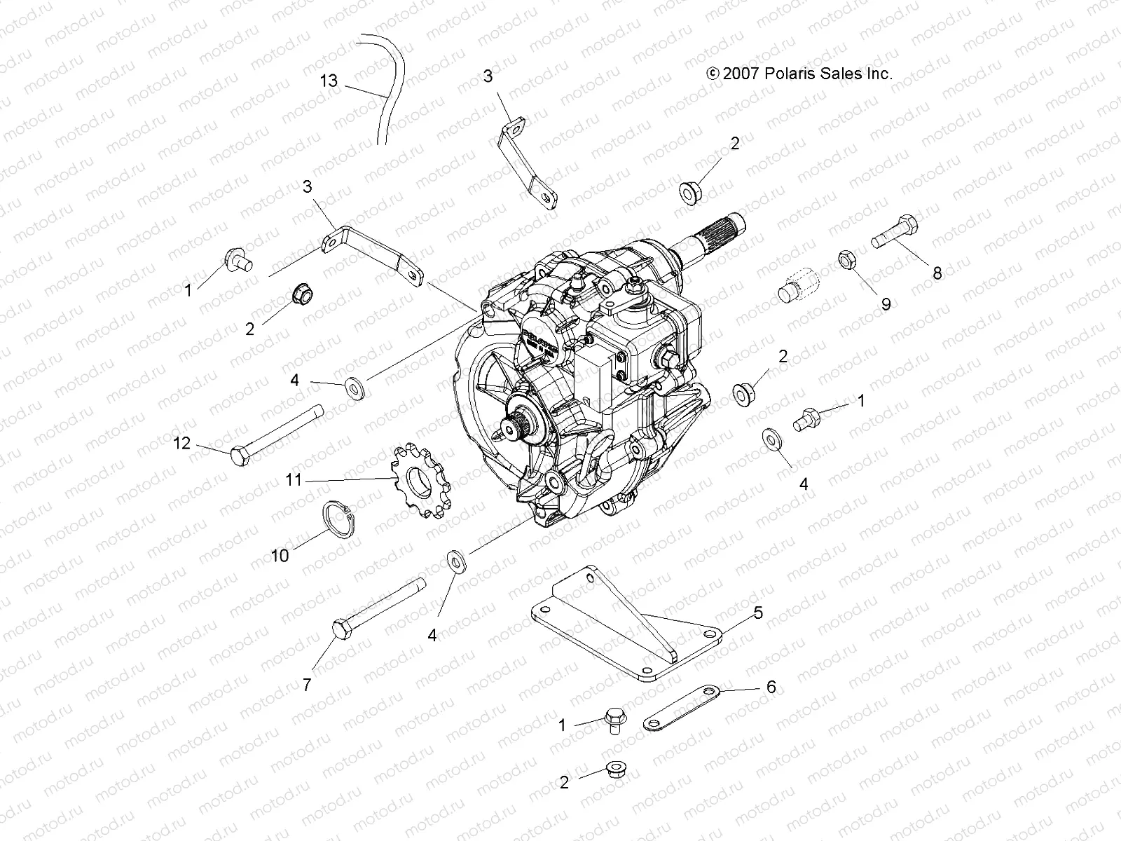 DRIVE TRAIN | DRIVE TRAIN, GEARCASE MOUNTING - A08CA32AA (49ATVTRANMTG07BOSS)