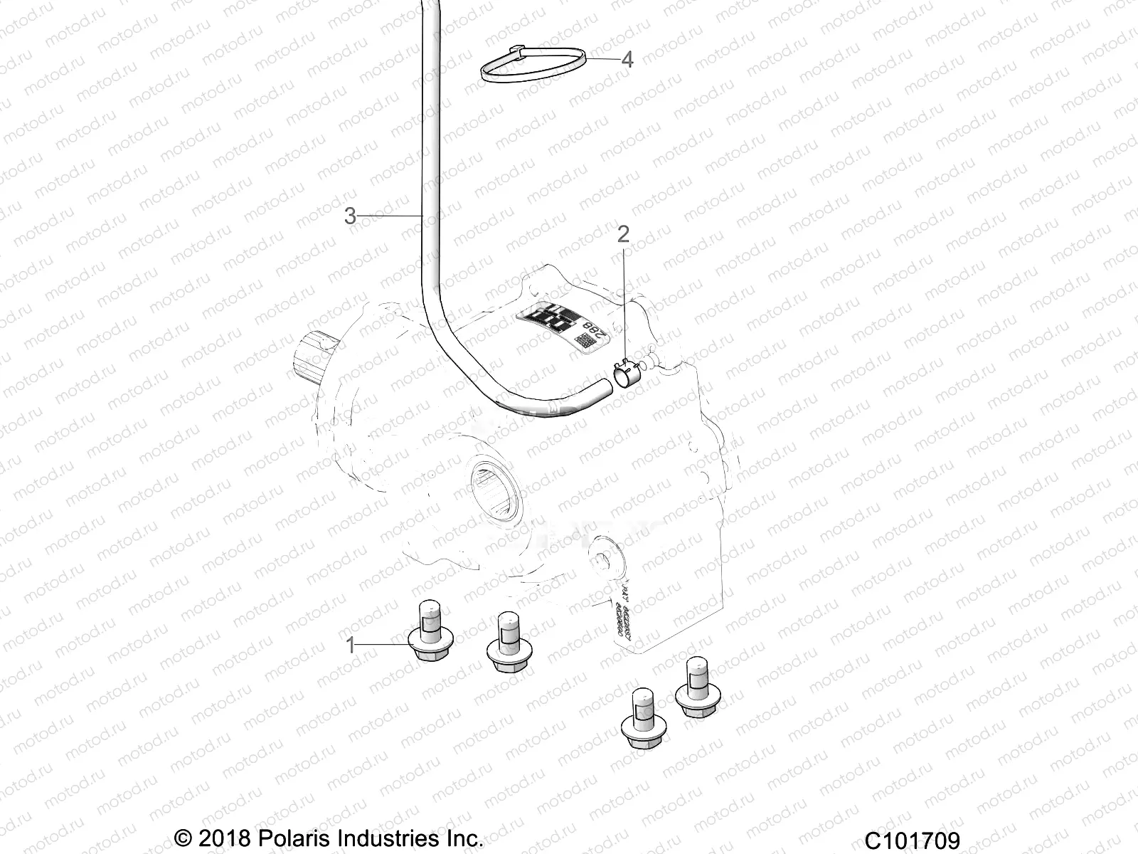 DRIVE TRAIN | DRIVE TRAIN, GEARCASE MOUNTING, FRONT - A23SLE95PK (C101709)