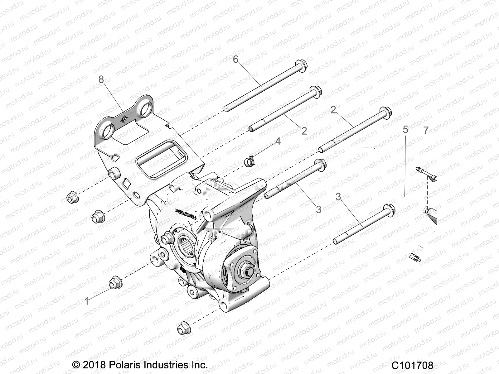 DRIVE TRAIN | DRIVE TRAIN, GEARCASE MOUNTING, REAR - A23SGE95AN (C101708)