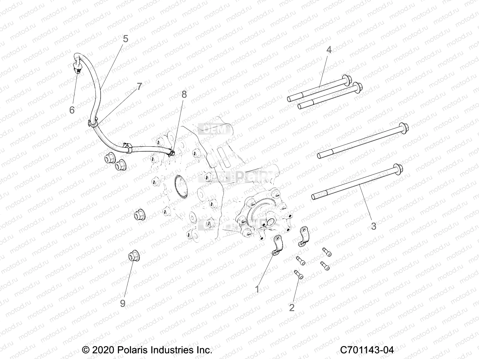 DRIVE TRAIN | DRIVE TRAIN, GEARCASE, REAR, MOUNTING - Z23RMD2KAK/AJ/BK/BJ (C701143-04)