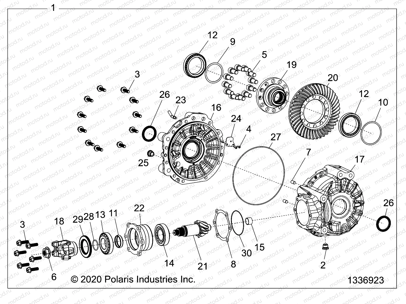 DRIVE TRAIN | DRIVE TRAIN, GEARCASE, REAR - Z22RME2KAG/BG/K2KAN/BN (1336923)