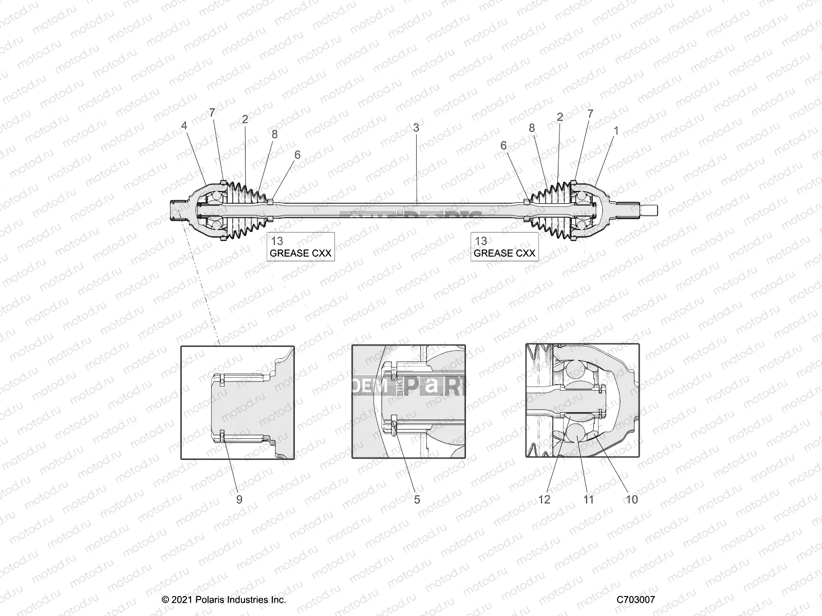 DRIVE TRAIN | DRIVE TRAIN, HALF SHAFT, FRONT - Z23G4D92AL/BL/AE/BE (C703007)