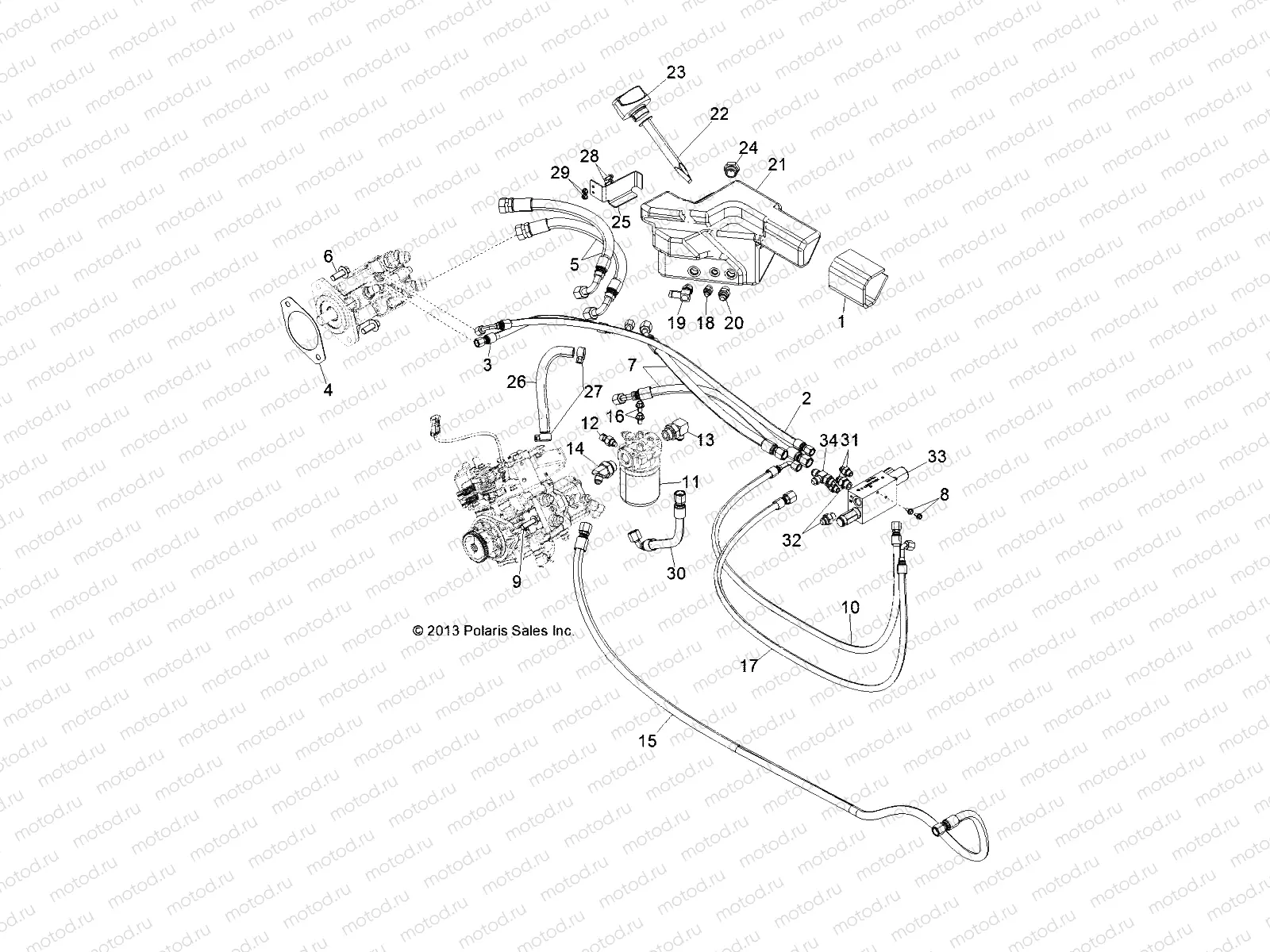 DRIVE TRAIN | DRIVE TRAIN, HYDROSTAT MOUNTING AND LINES - D131D9JDJ/1L9JDJ/2M9JDJ (49BRUTUSHYDROSTAT13)