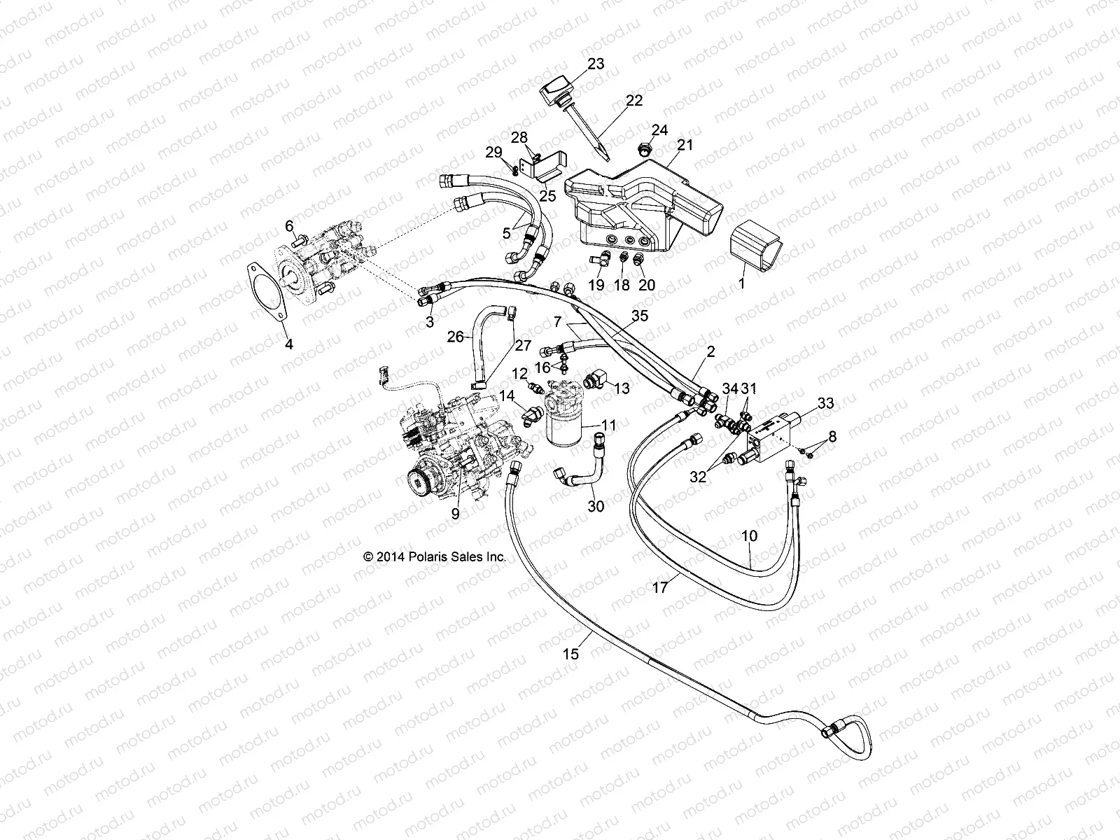 DRIVE TRAIN | DRIVE TRAIN, HYDROSTAT MOUNTING AND LINES - D17B3/4PD1AJ (49BRUTUSHYDROSTAT15)