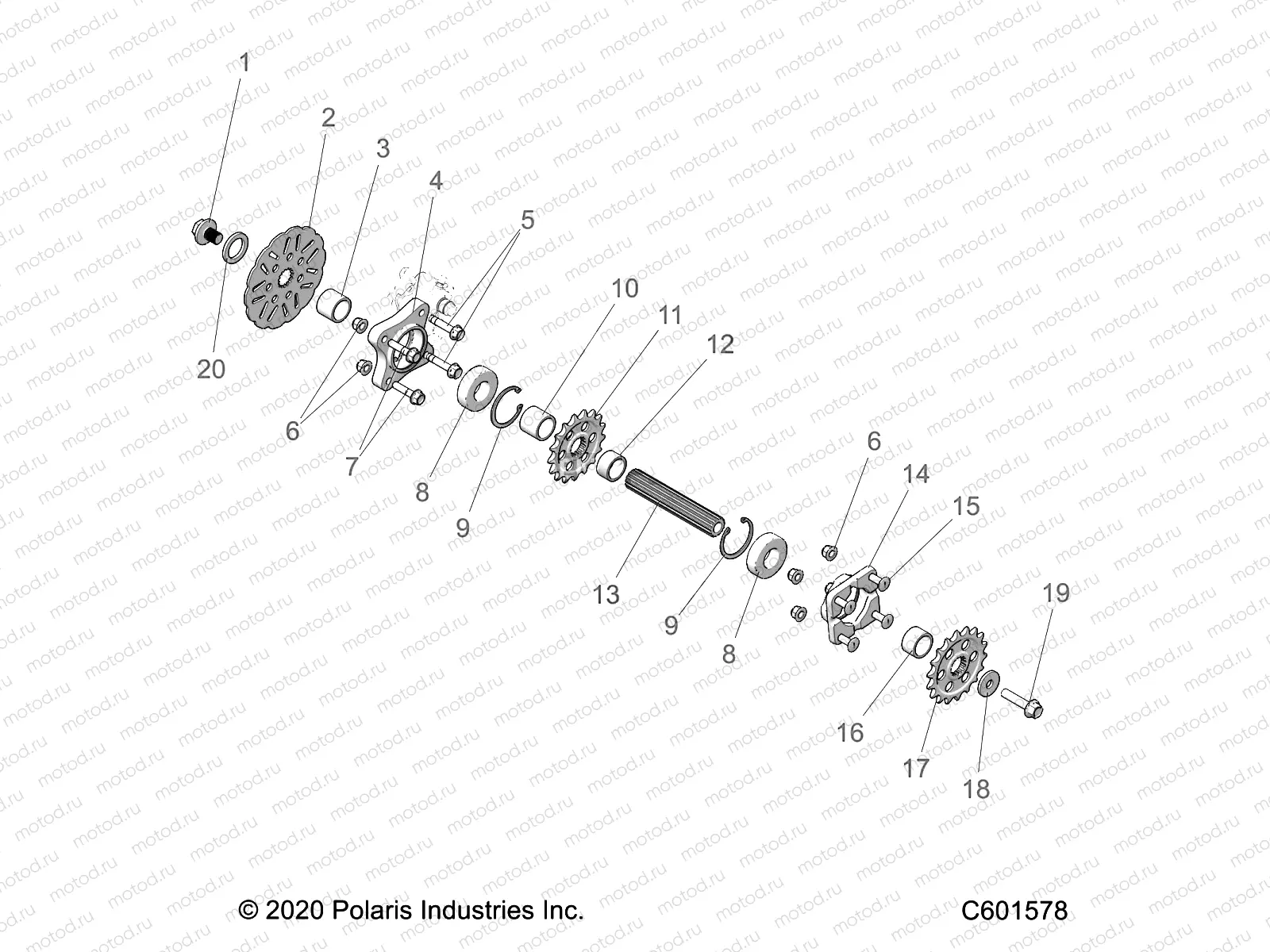 DRIVE TRAIN | DRIVE TRAIN, JACKSHAFT AND BRAKE DISC - J21FBGXXXA/FBRXXXA (C601578)
