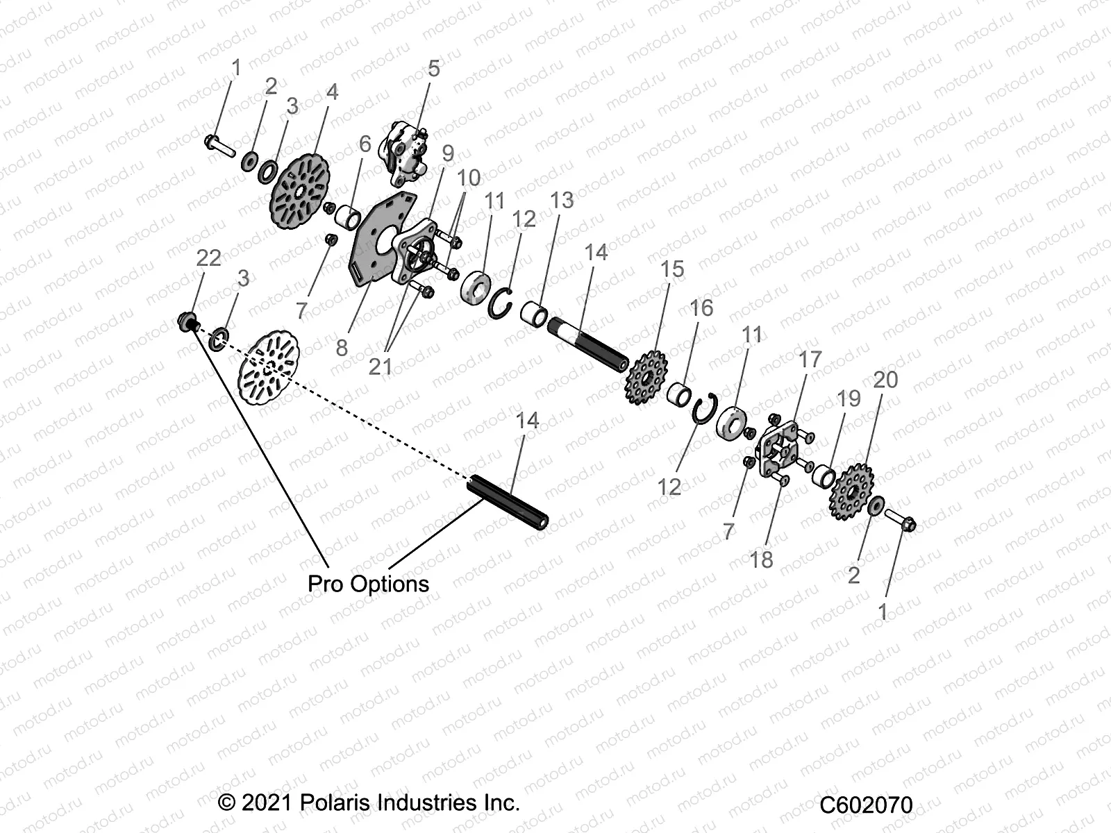 DRIVE TRAIN | DRIVE TRAIN, JACKSHAFT AND BRAKE DISC - J22DRBX/DREX/DREGX/DRHX/DMCX/DMGX/DMGX ALL OPTIONS (C602070)