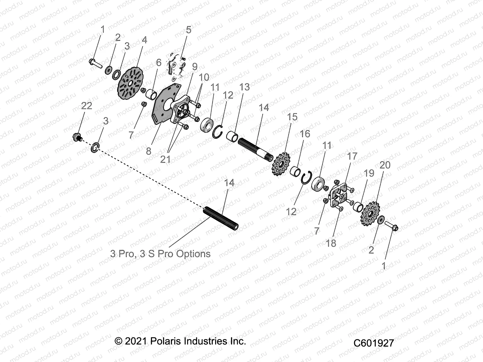 DRIVE TRAIN | DRIVE TRAIN, JACKSHAFT AND BRAKE DISC - J22UKB/UKE/UMC/UMF/UMG/UMH/USB ALL OPTIONS (C601927)