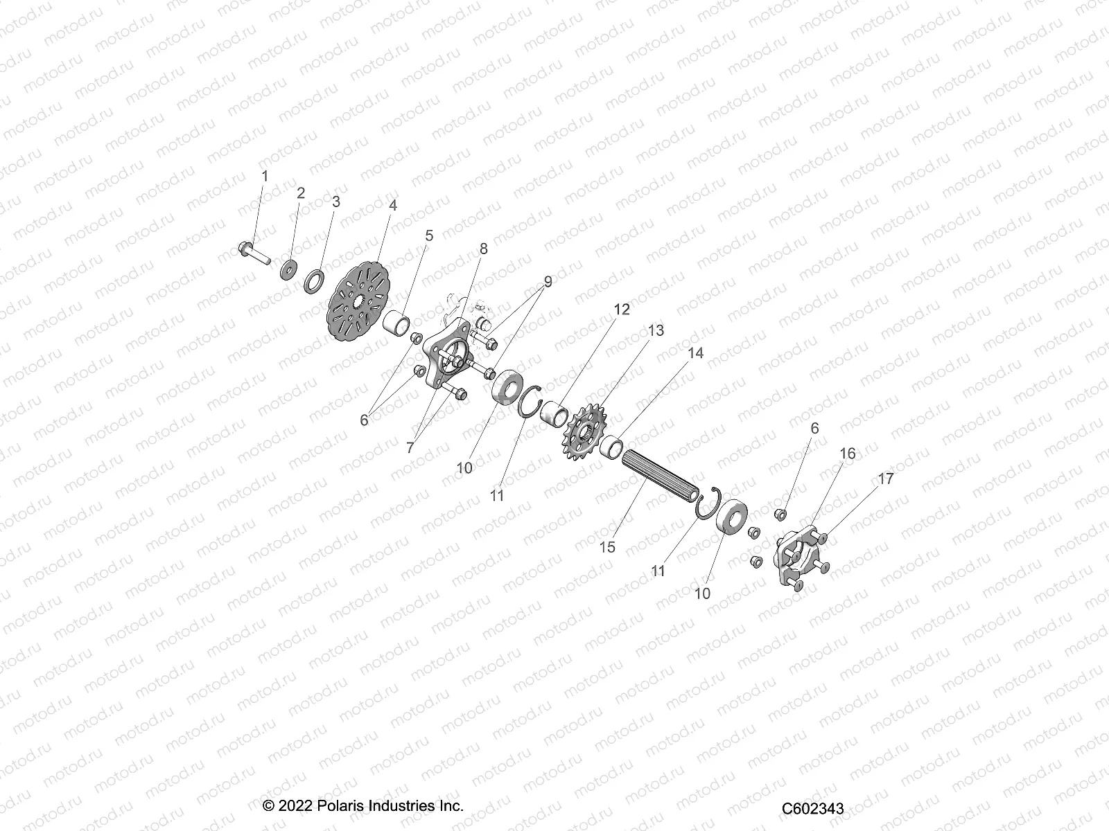 DRIVE TRAIN | DRIVE TRAIN, JACKSHAFT AND BRAKE DISC - J23FBLXXXA (C602343)