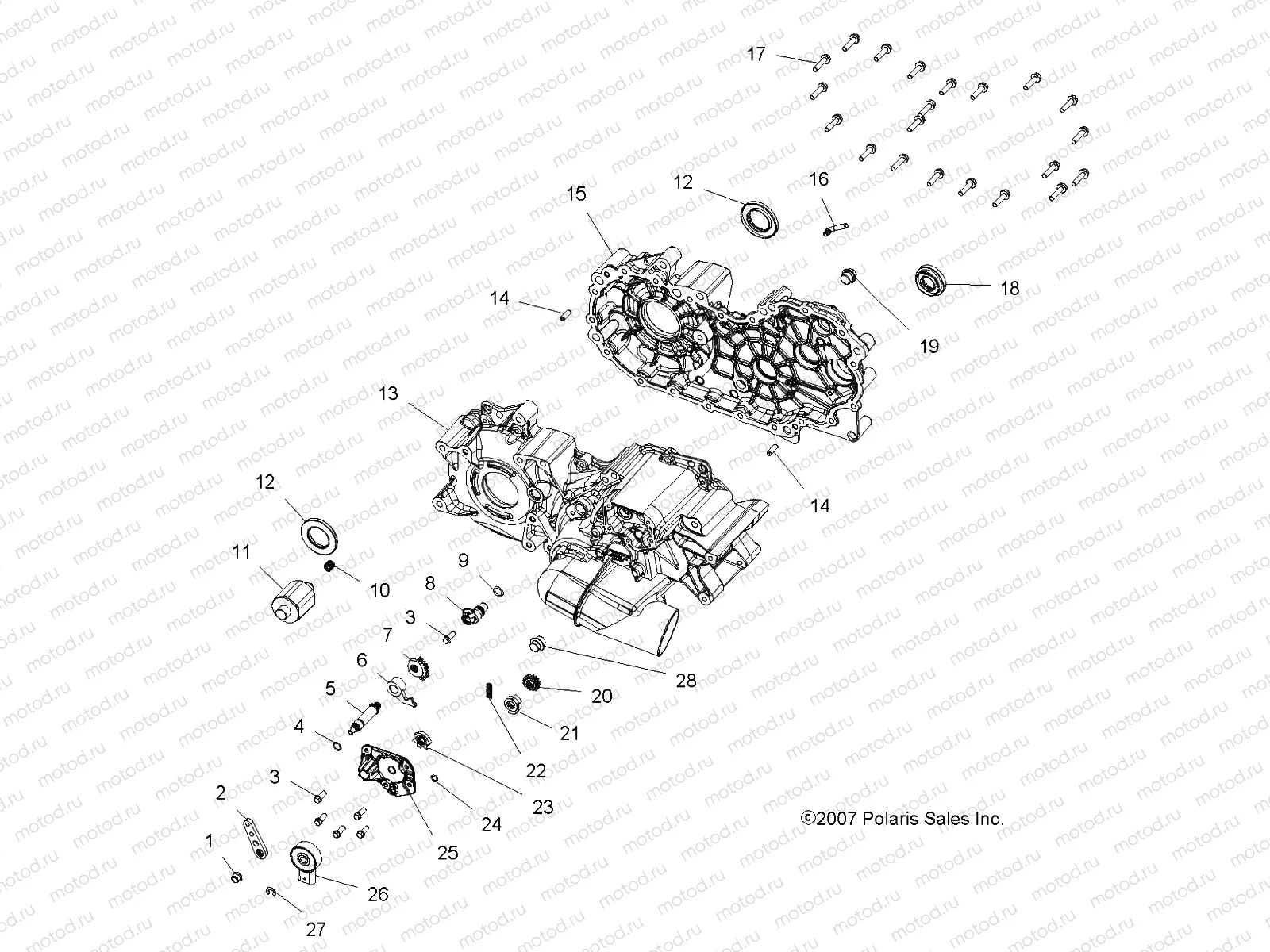 DRIVE TRAIN | DRIVE TRAIN, MAIN GEARCASE - A08DN76FC (49ATVGEARCASE08SPX25)