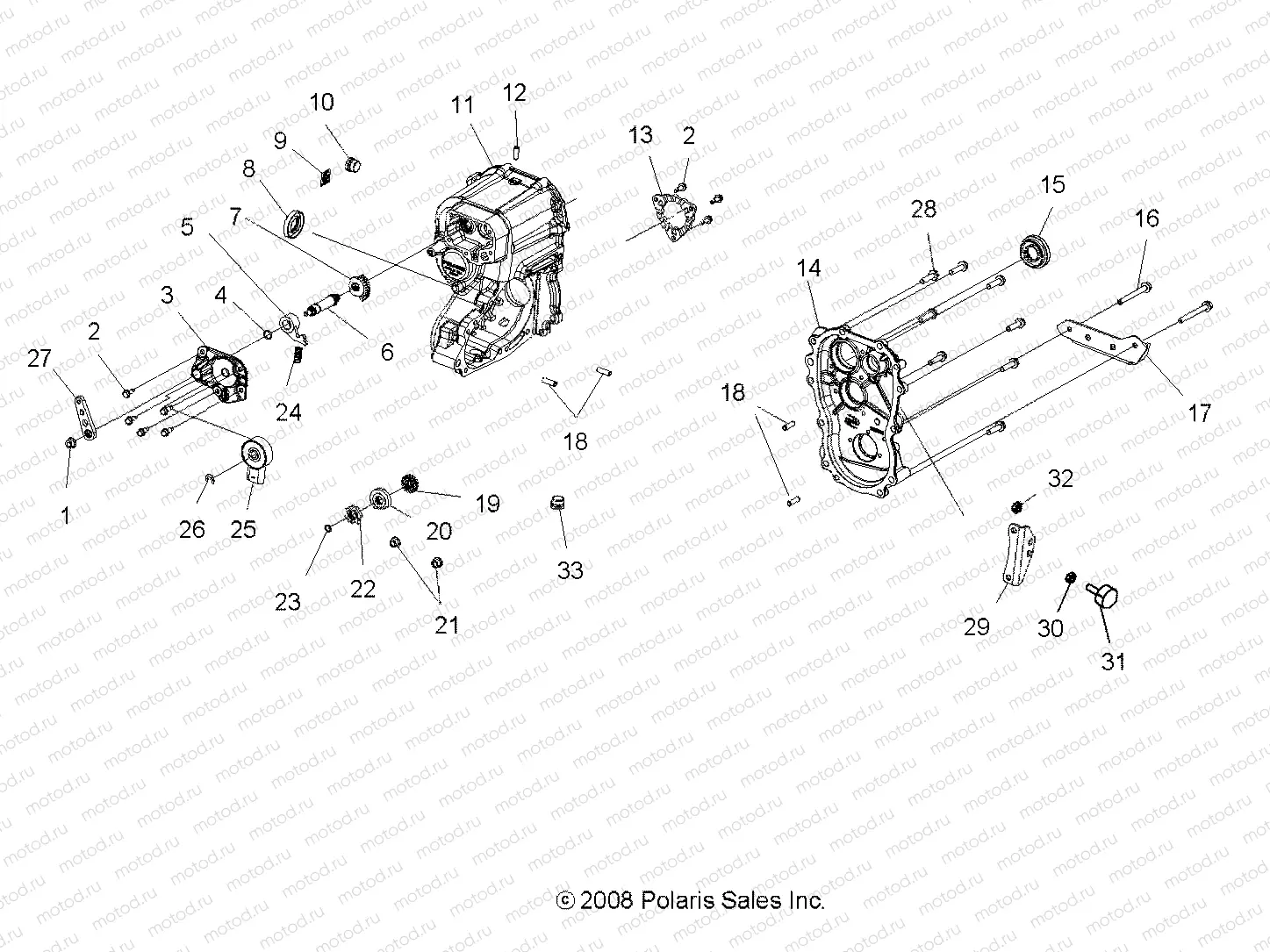 DRIVE TRAIN | DRIVE TRAIN, MAIN GEARCASE - A08MH76SS/SF (49ATVGEARCASE08SP800EFI)