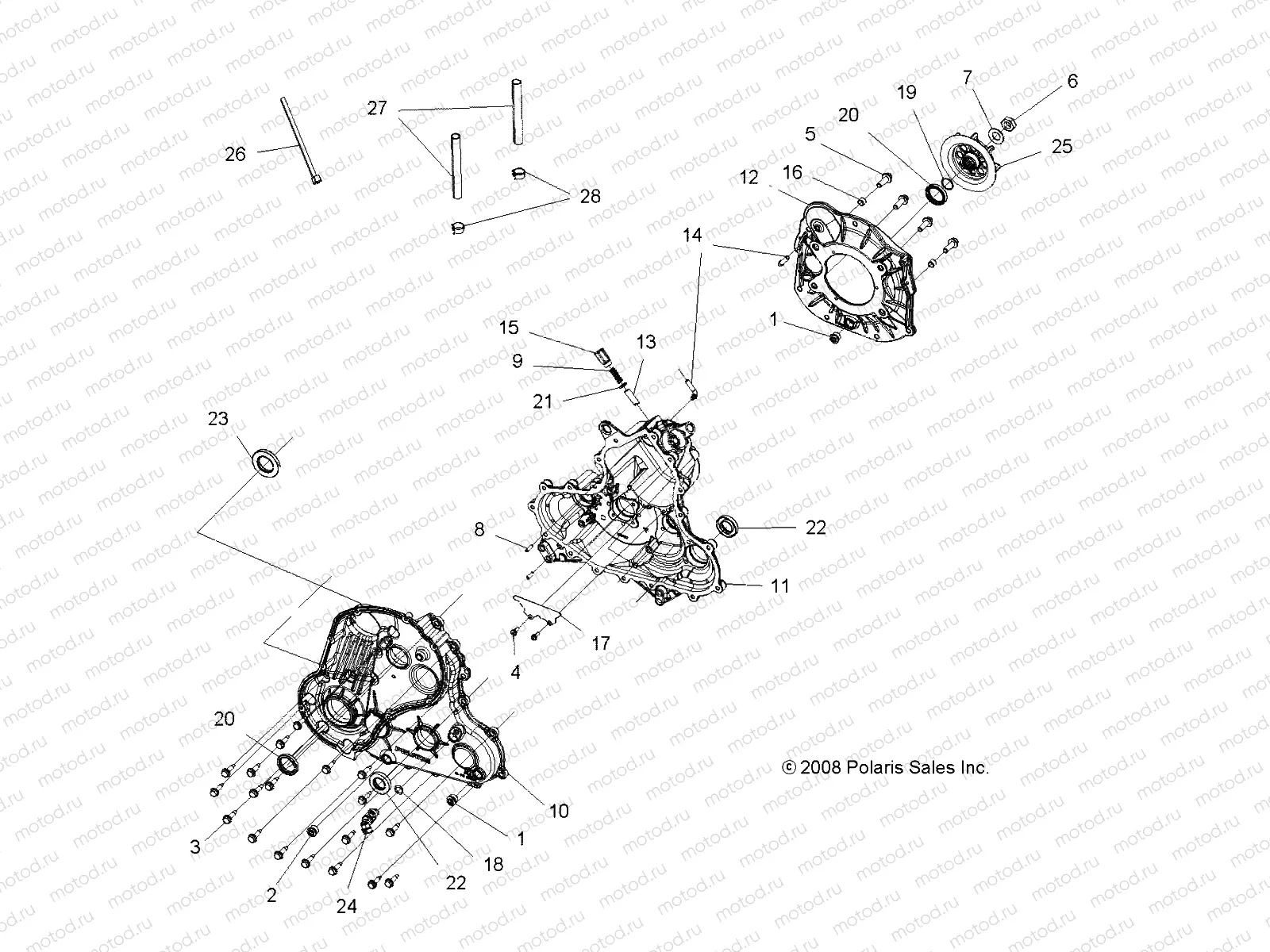 DRIVE TRAIN | DRIVE TRAIN, MAIN GEARCASE - A09ZN55AL/AQ/AS/AT/AX (49ATVGEARCASE09SPXP550)