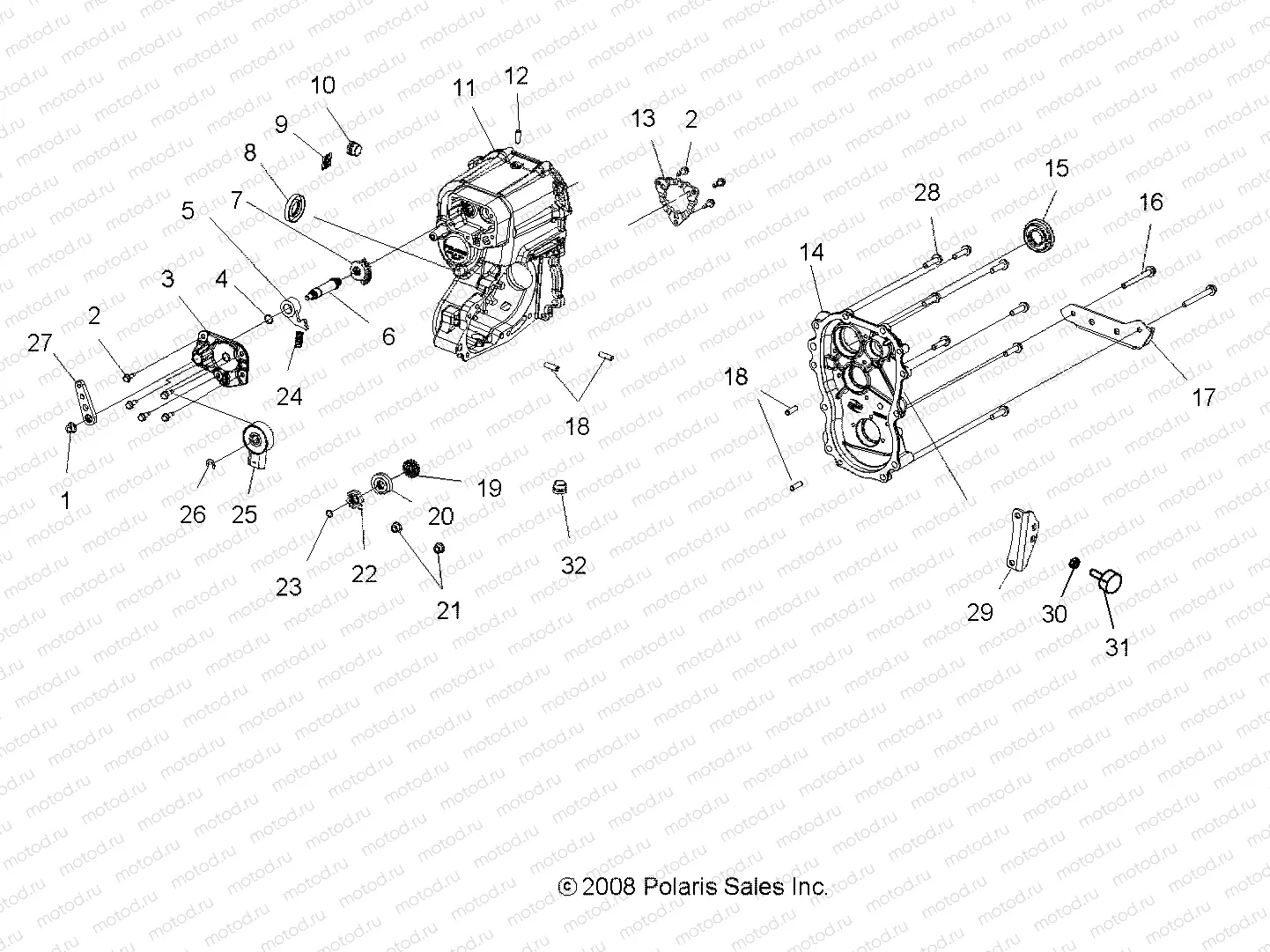 DRIVE TRAIN | DRIVE TRAIN, MAIN GEARCASE - A10MH76AJ/MN76AX/AZ (49ATVGEARCASE09SP800EFI)