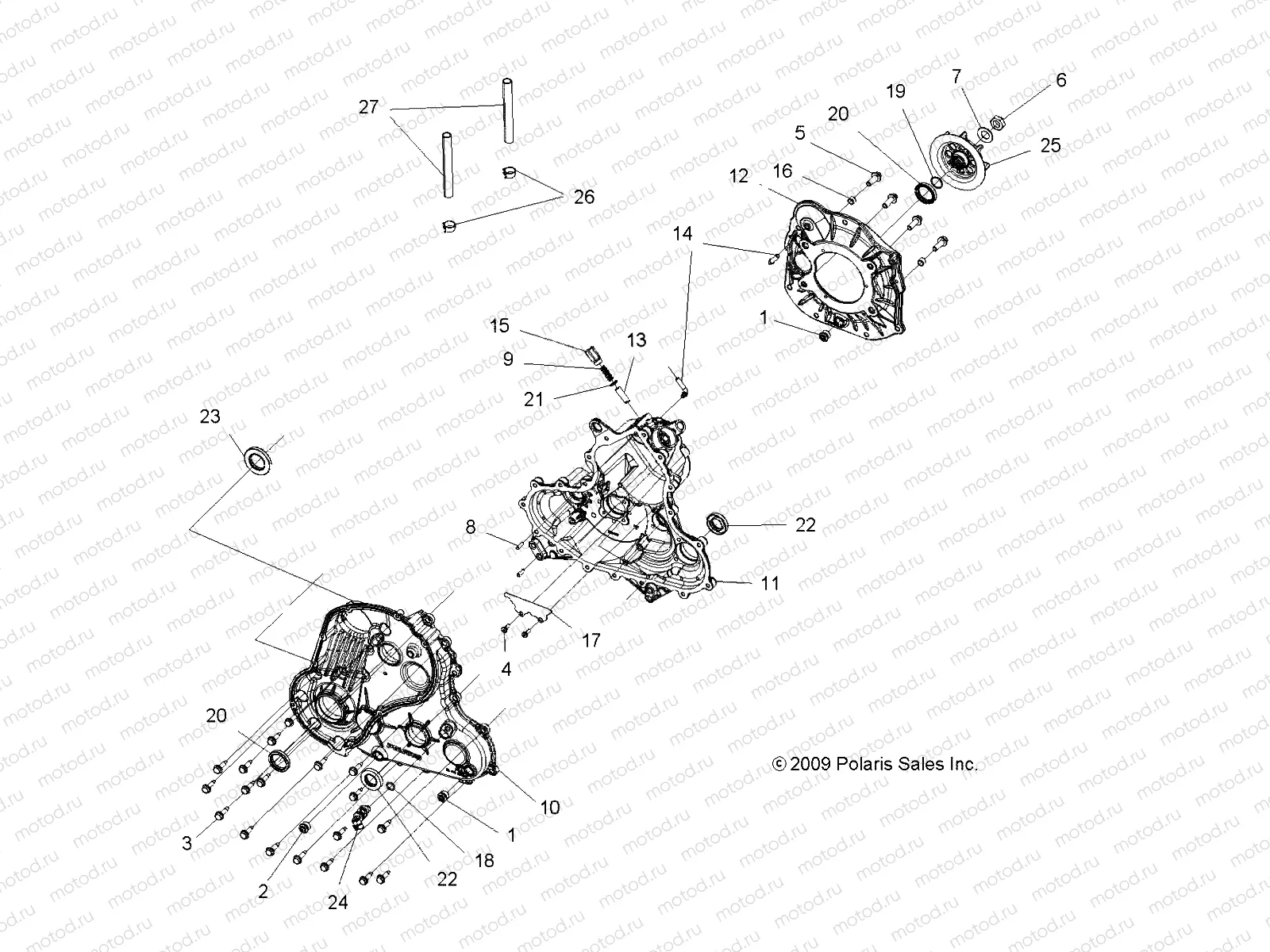 DRIVE TRAIN | DRIVE TRAIN, MAIN GEARCASE - A10ZN55AL/AQ/AX (49ATVGEARCASE10SP850)