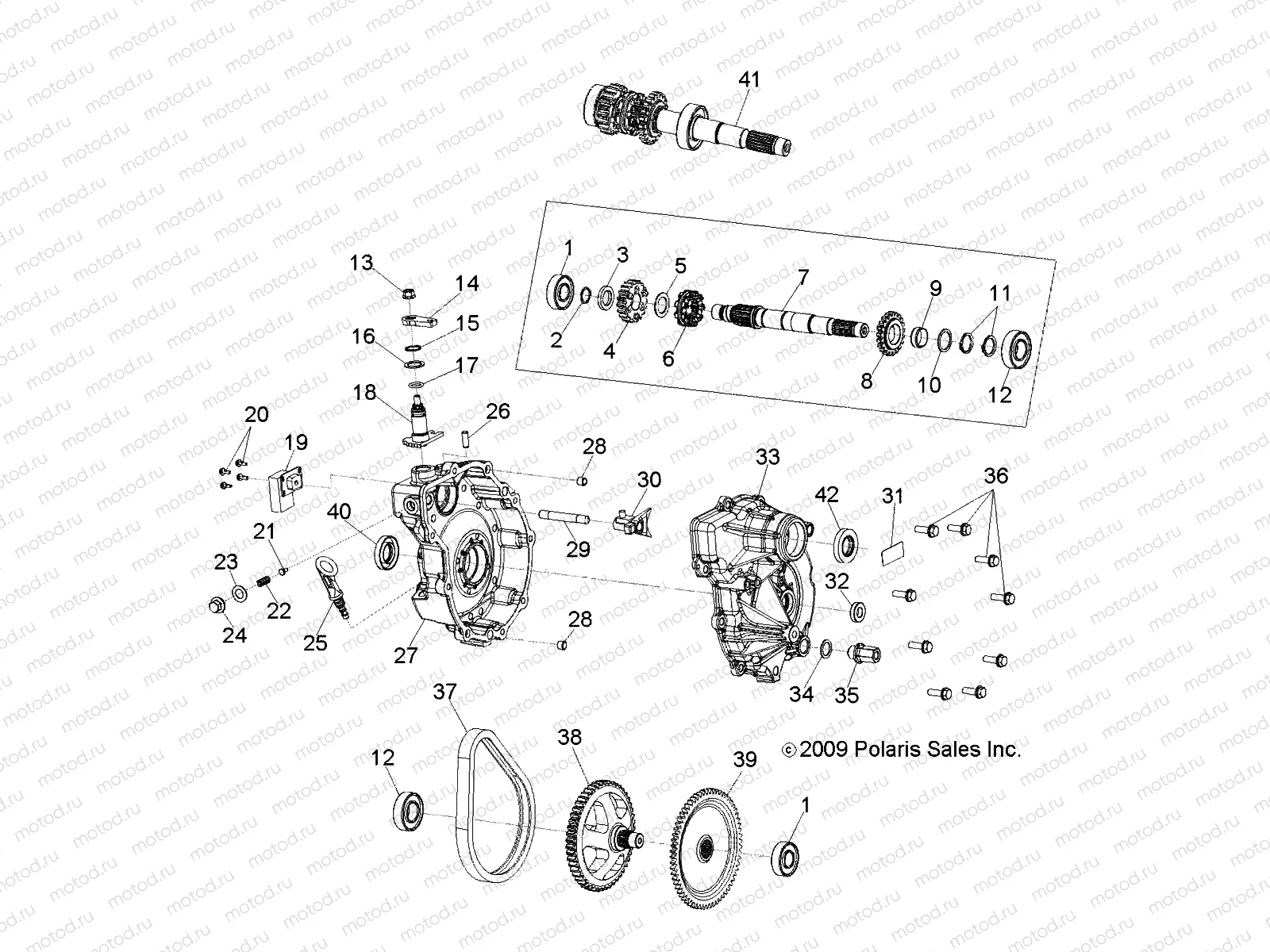 DRIVE TRAIN | DRIVE TRAIN, MAIN GEARCASE - A12NA32AA (49ATVGEARCASE10BOSS)