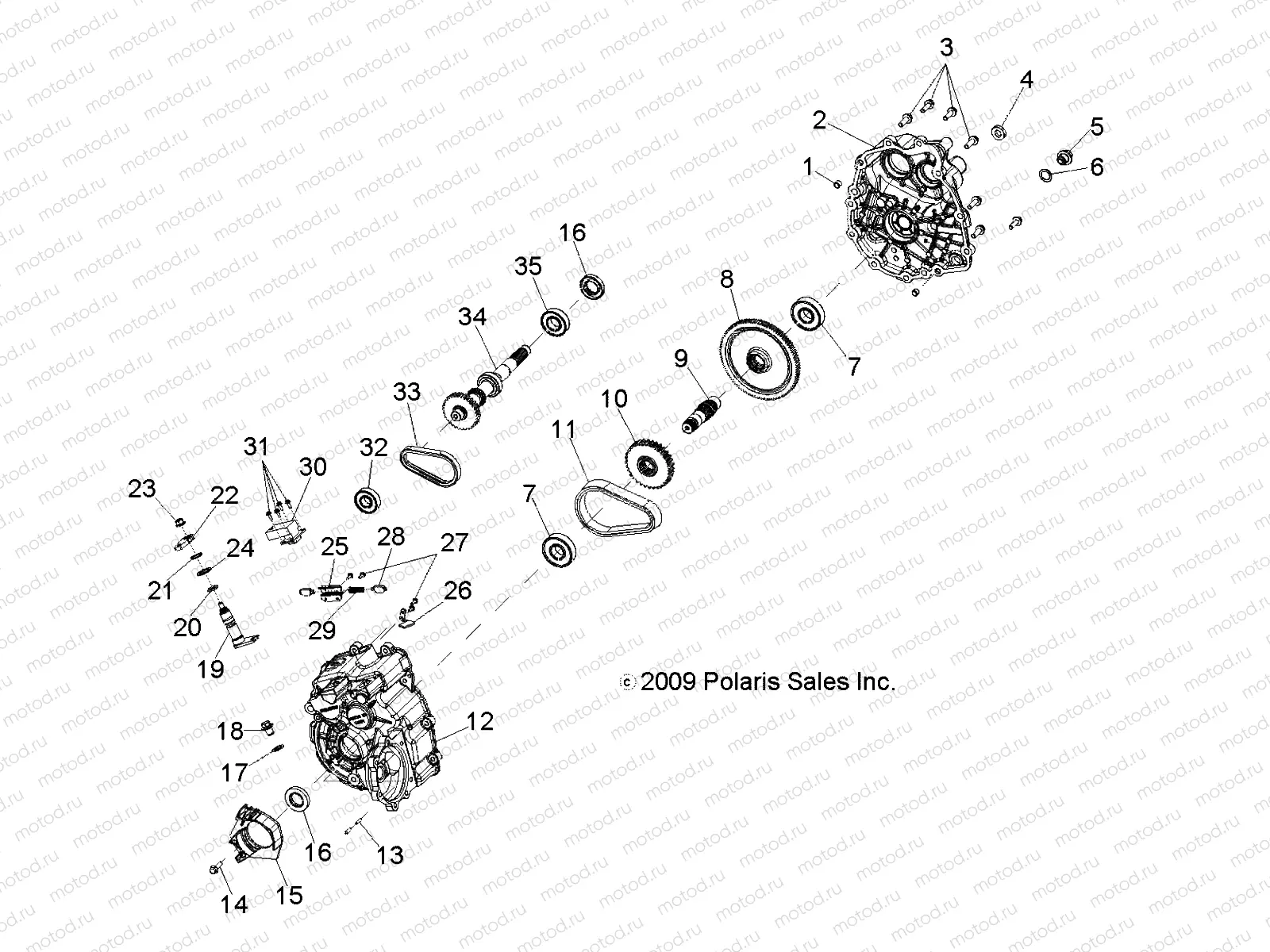 DRIVE TRAIN | DRIVE TRAIN, MAIN GEARCASE - A12NG50FA (49ATVGEARCASE1332729)