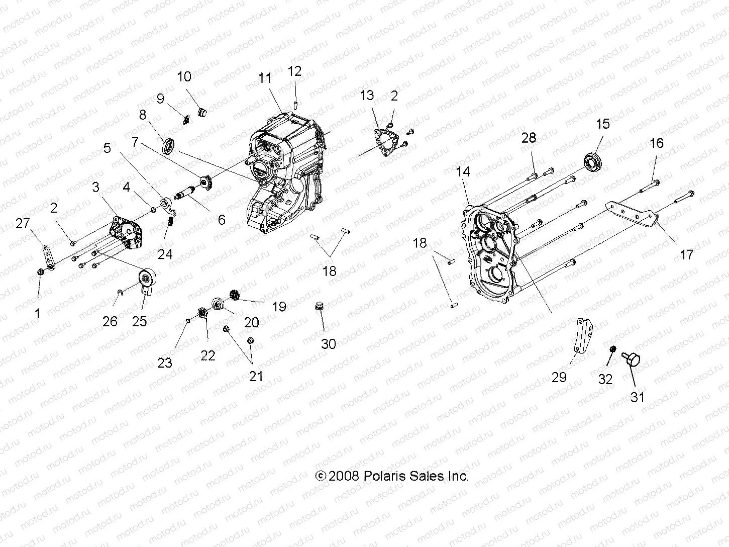 DRIVE TRAIN | DRIVE TRAIN, MAIN GEARCASE - A13CF76FF (49ATVGEARCASE096X6)