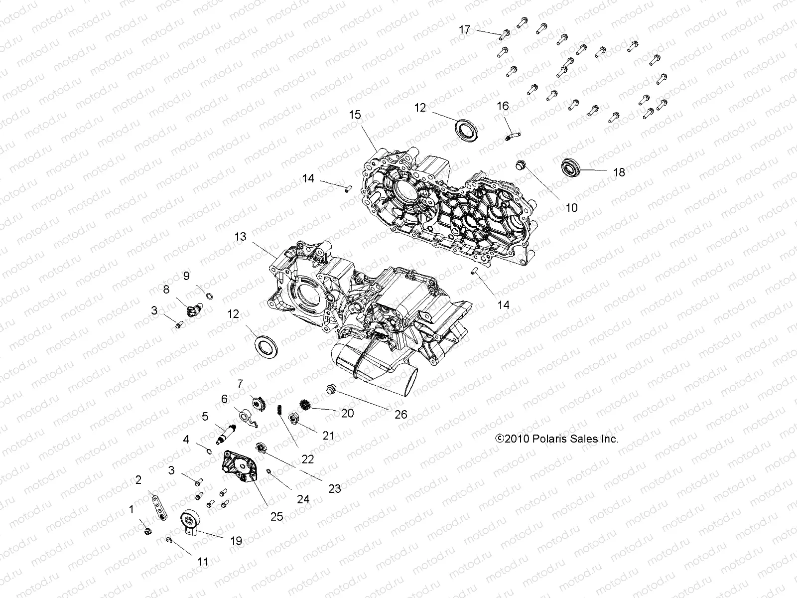 DRIVE TRAIN | DRIVE TRAIN, MAIN GEARCASE - A13DH50AX/AZ (49ATVGEARCASE11SP500TRG)