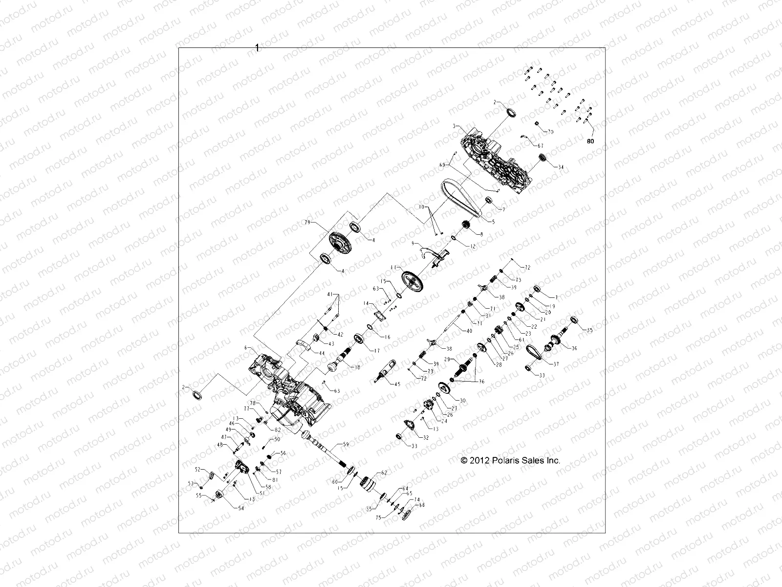 DRIVE TRAIN | DRIVE TRAIN, MAIN GEARCASE - A13MH46AF/AX/MS46AX (49ATVGEARCASE1333079)