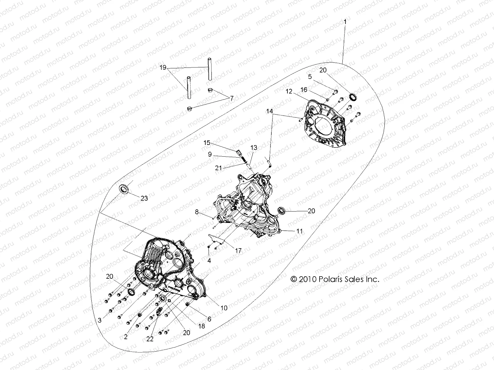DRIVE TRAIN | DRIVE TRAIN, MAIN GEARCASE - A14DN5EAH/EAR (49ATVGEARCASE1332847)