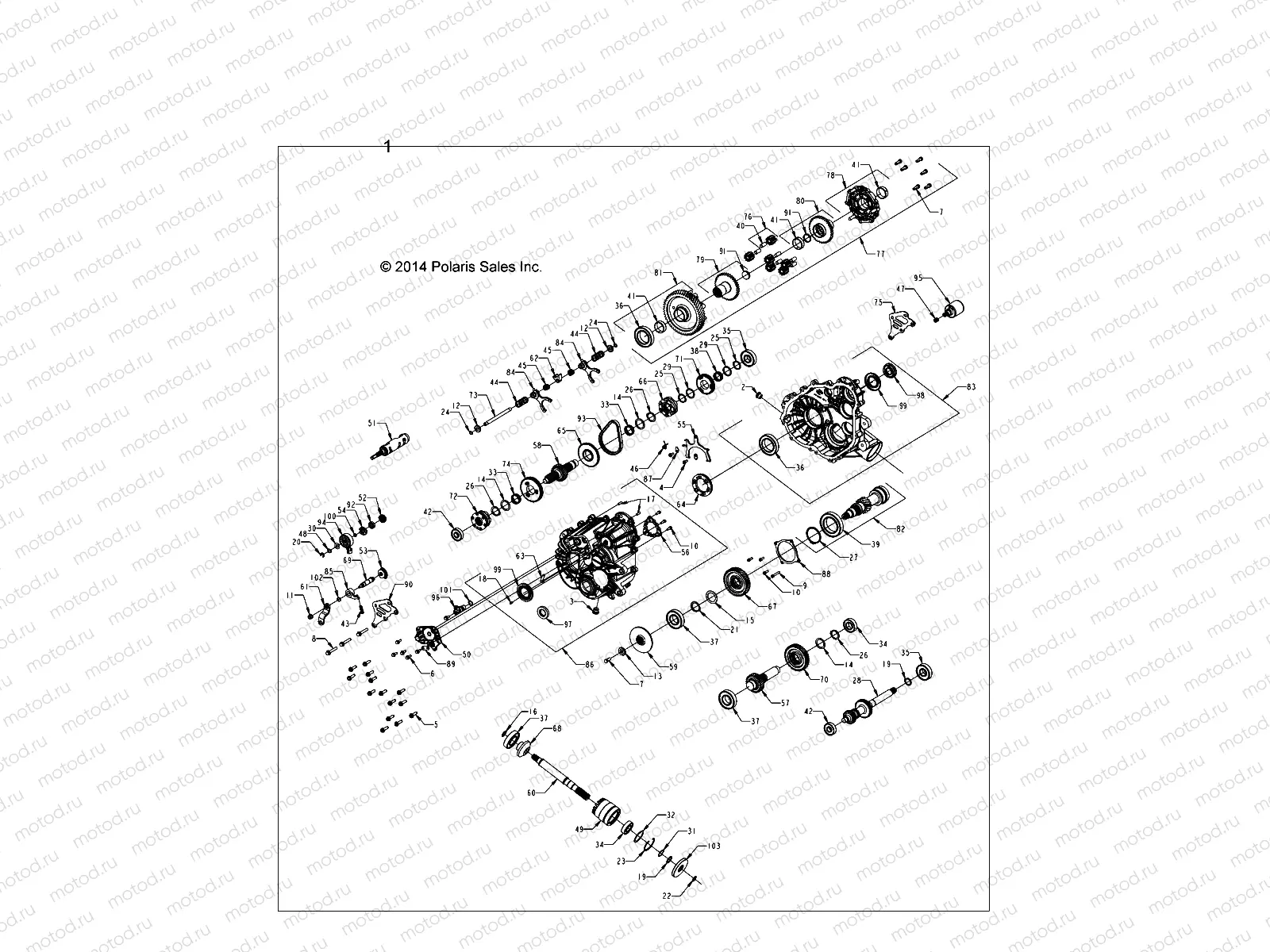 DRIVE TRAIN | DRIVE TRAIN, MAIN GEARCASE - A15DAA57EJ/EH/EEK (49ATVGEARCASE1333144)
