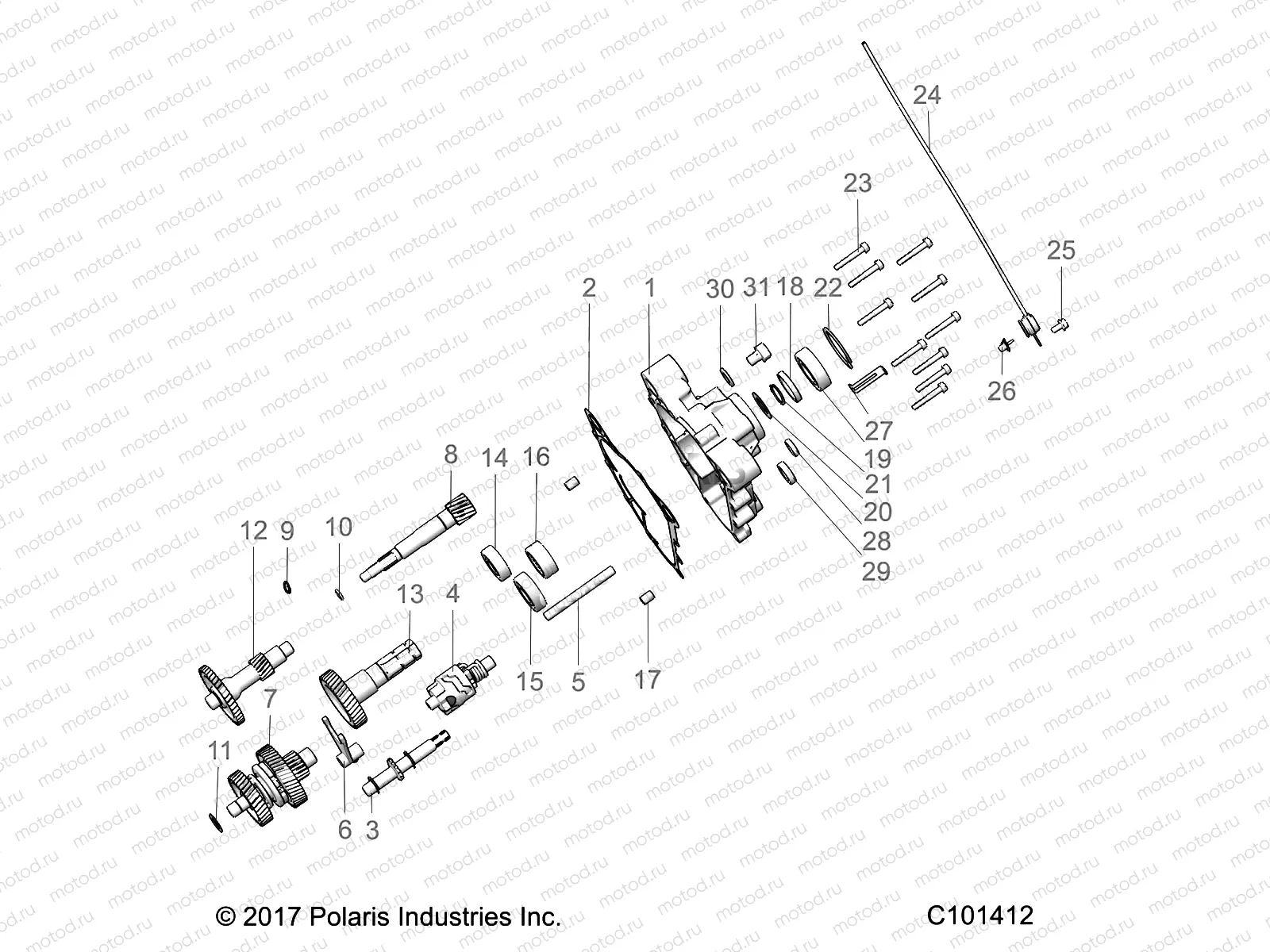 DRIVE TRAIN | DRIVE TRAIN, MAIN GEARCASE - A20HZB15A1/A2/B1/B2 (C101412)