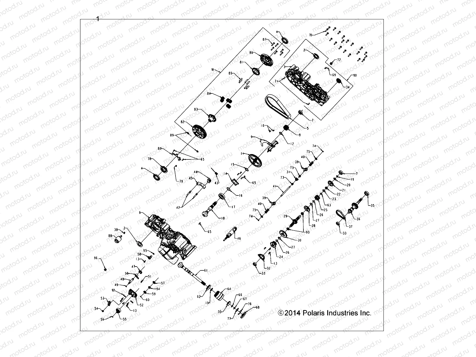 DRIVE TRAIN | DRIVE TRAIN, MAIN GEARCASE - A20SWE57F1/S57C1/C2 (49ATVGEARCASE1333274)