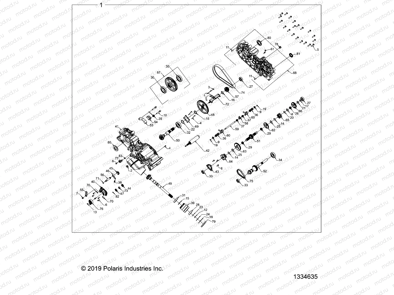 DRIVE TRAIN | DRIVE TRAIN, MAIN GEARCASE - A23SHE57AL/AS (1334635)