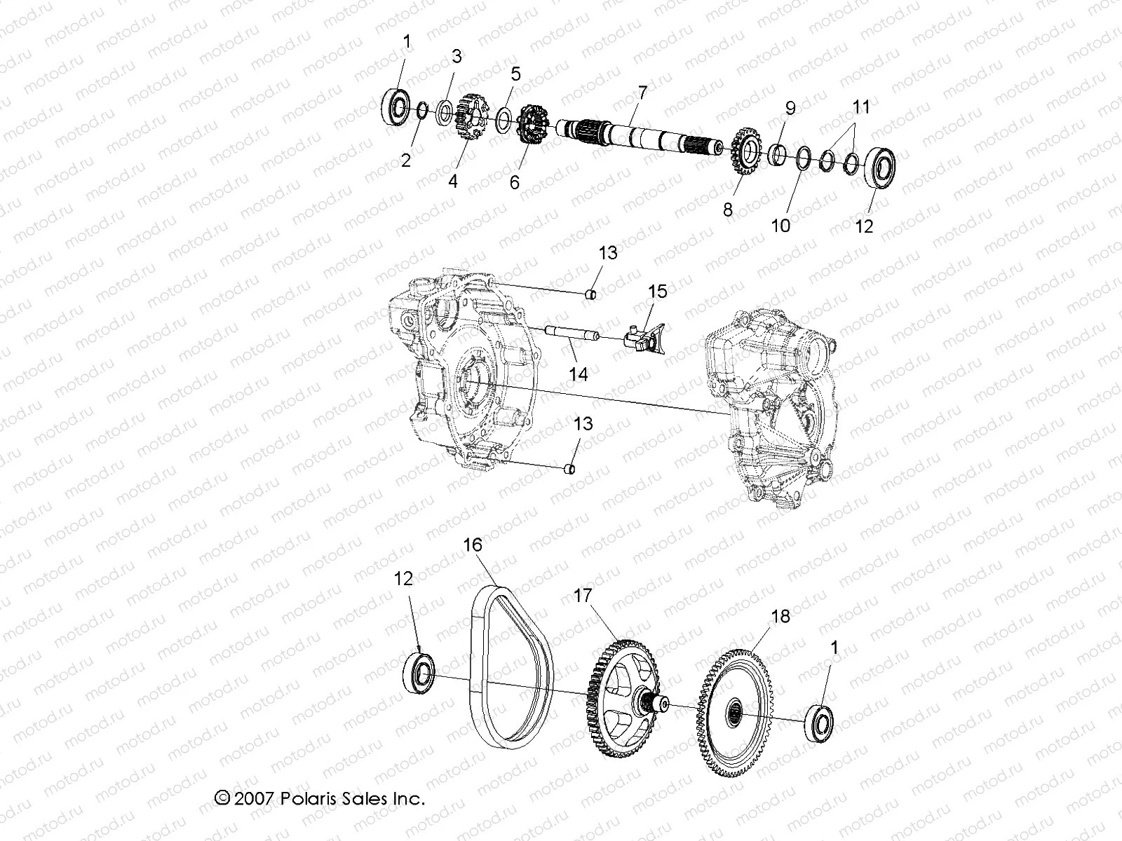 DRIVE TRAIN | DRIVE TRAIN, MAIN GEARCASE INTERNAL - A08CA32AA (49ATVTRANSINTL08SCRAM2X4)