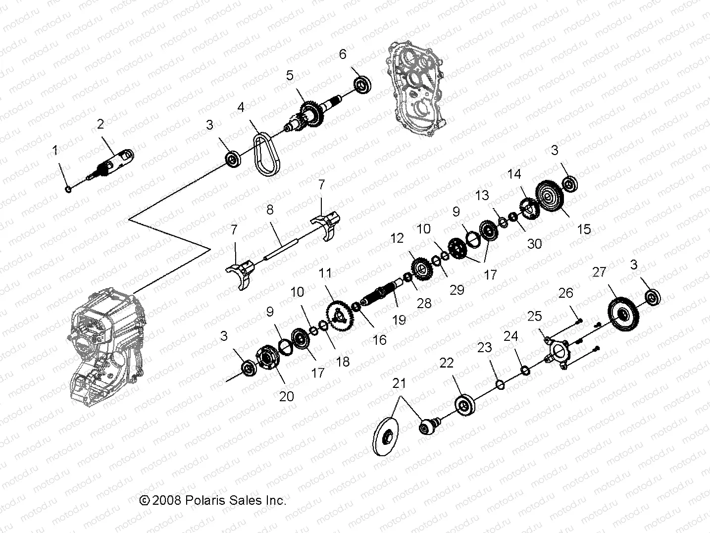 DRIVE TRAIN | DRIVE TRAIN, MAIN GEARCASE INTERNAL - A12CF76FF (49ATVTRANSINTL096X6)