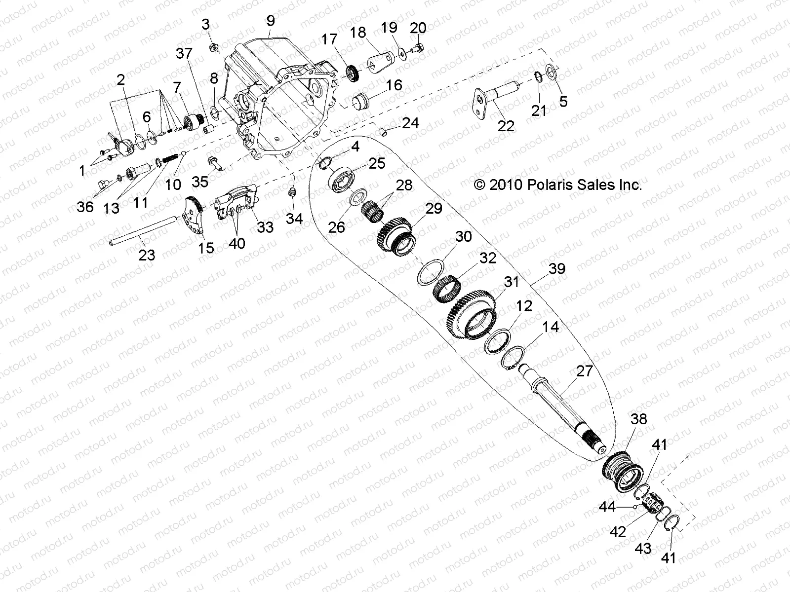 DRIVE TRAIN | DRIVE TRAIN, MAIN GEARCASE INTERNAL COMPONENTS 2 (Built 5/17/10 and After) - R10VH76FX (49RGRTRANSINTL23235270)