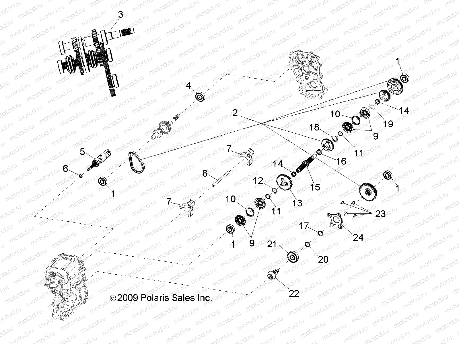 DRIVE TRAIN | DRIVE TRAIN, MAIN GEARCASE INTERNAL - R08RH68 ALL OPTIONS (49RGRTRANSINTL064X4XP)