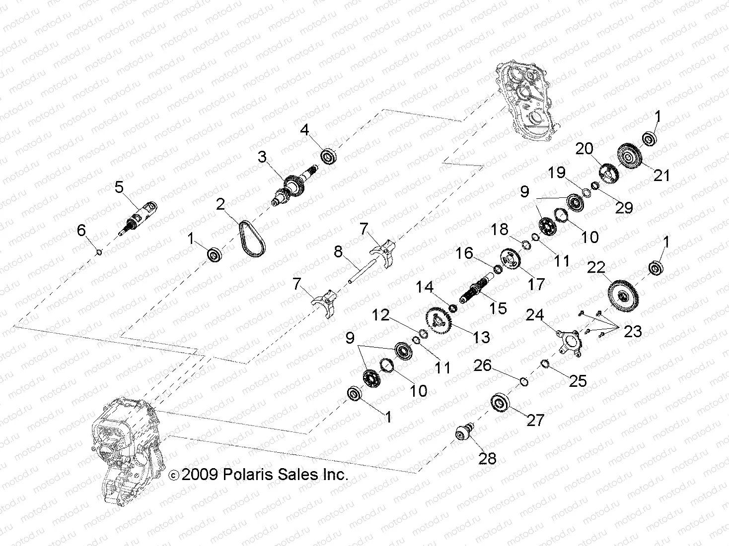 DRIVE TRAIN | DRIVE TRAIN, MAIN GEARCASE INTERNAL - R10HR76AG/AR (49RGRTRANSINTL106X6)