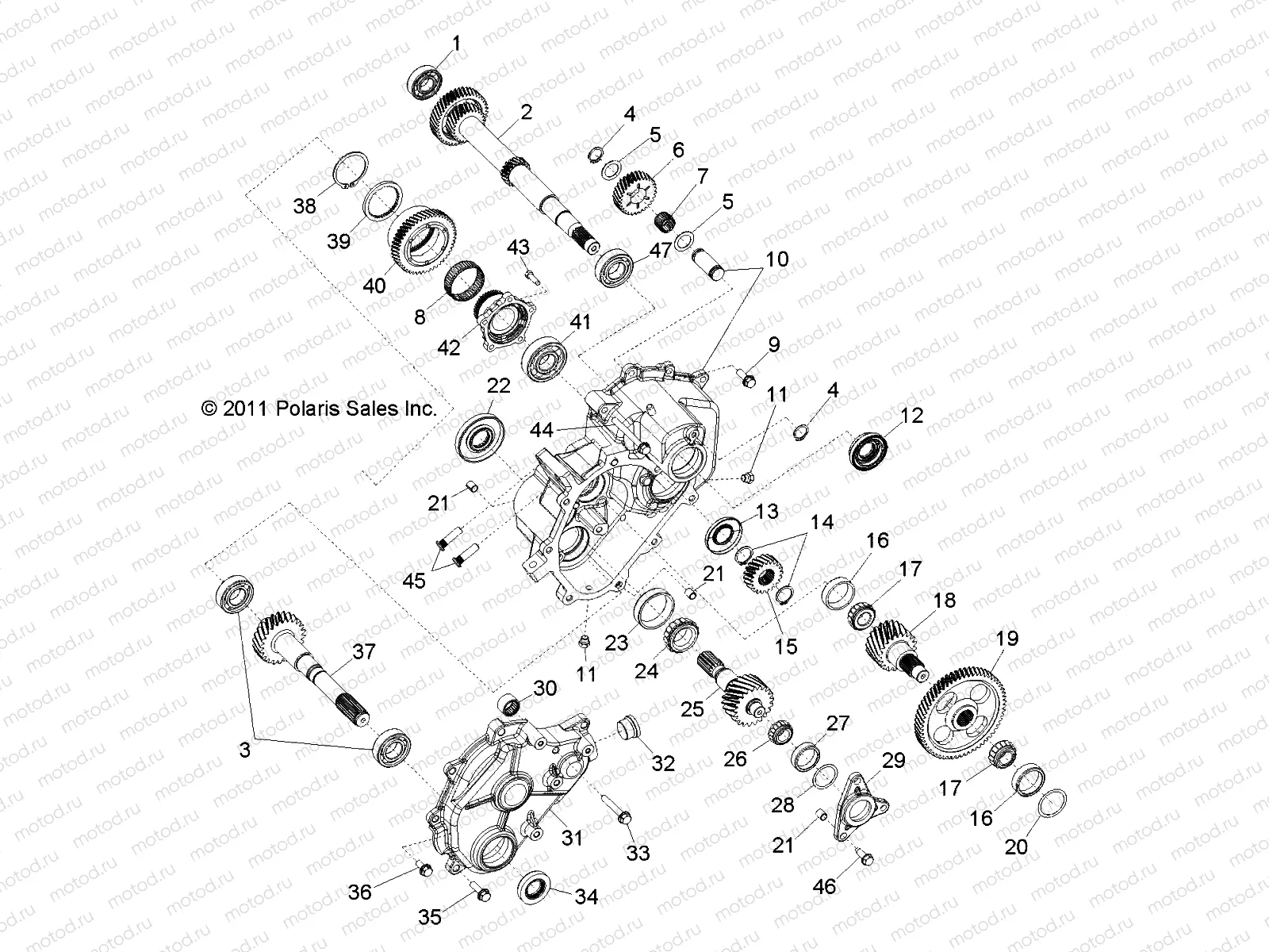 DRIVE TRAIN | DRIVE TRAIN, MAIN GEARCASE INTERNALS 1 - Z14XE7EAL/X (49RGRTRANSINTL12RZR)