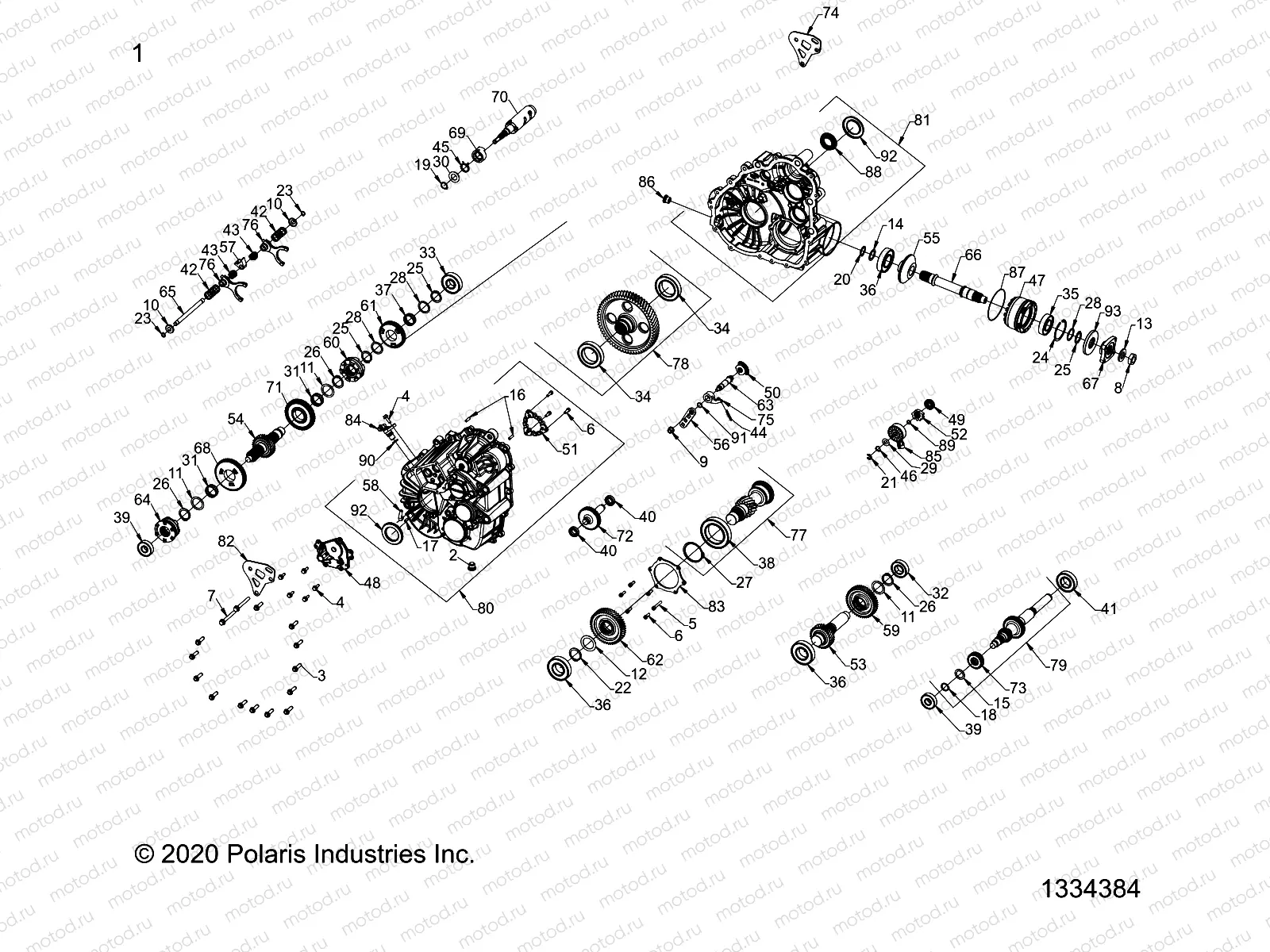 DRIVE TRAIN | DRIVE TRAIN, MAIN GEARCASE INTERNALS - 1334384 (1334384)