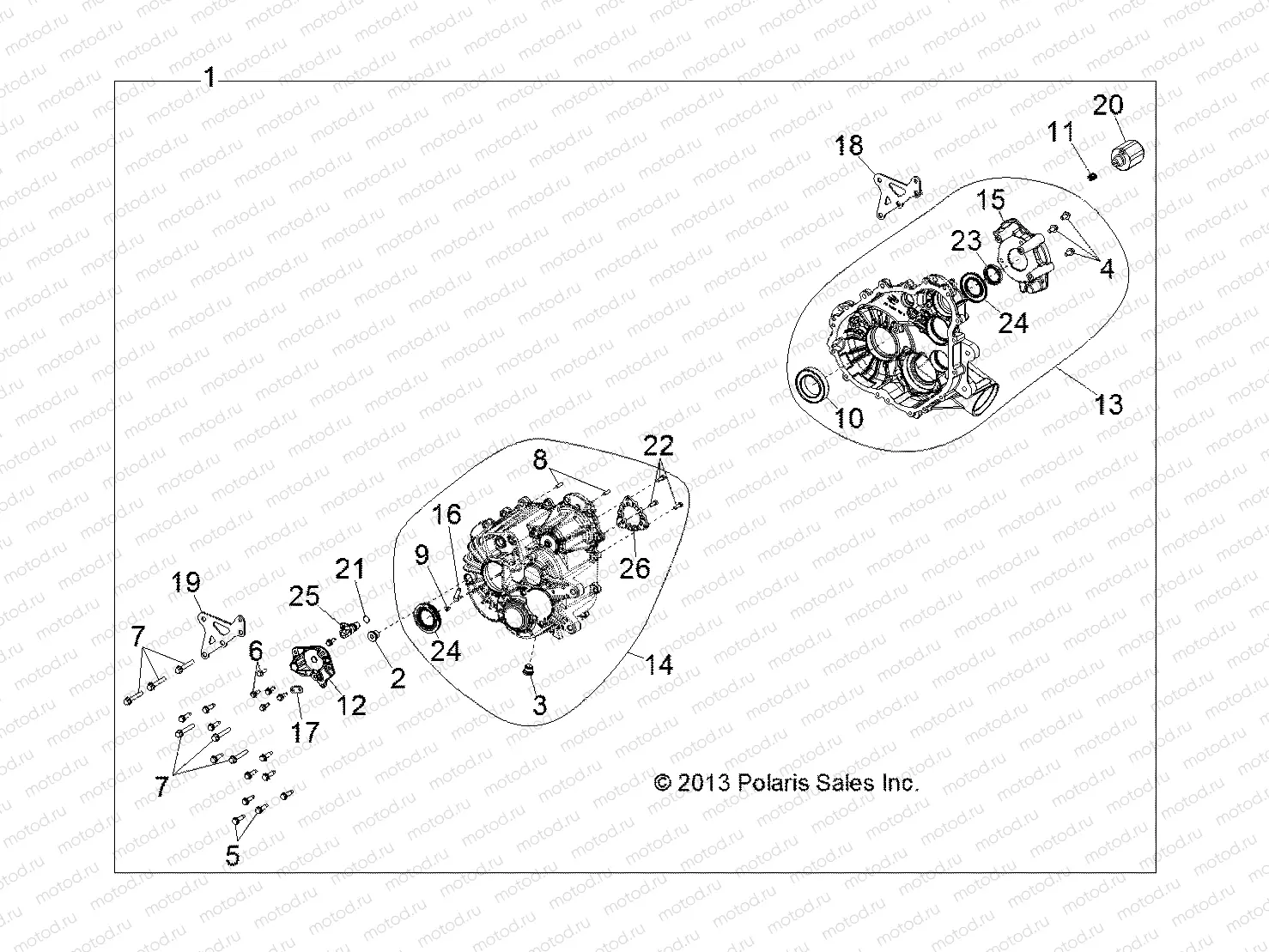 DRIVE TRAIN | DRIVE TRAIN, MAIN GEARCASE INTERNALS 2 - D151DPD1AJ/2D/1L/1M/2M (49BRUTUSGCMNINTL213)