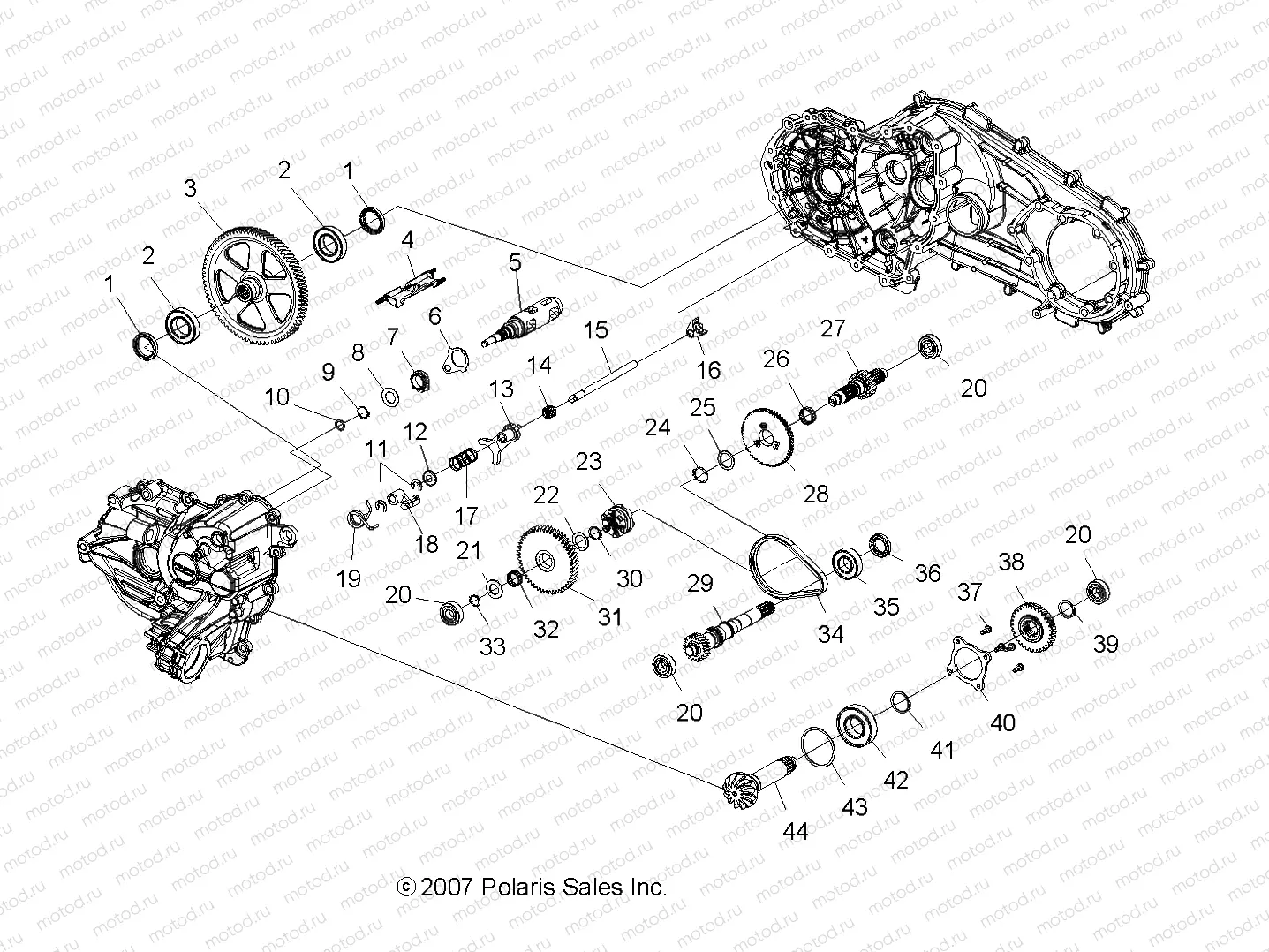 DRIVE TRAIN | DRIVE TRAIN, MAIN GEARCASE INTERNALS - A10LH27AX/AZ (49ATVTRANSINTL08SP300)