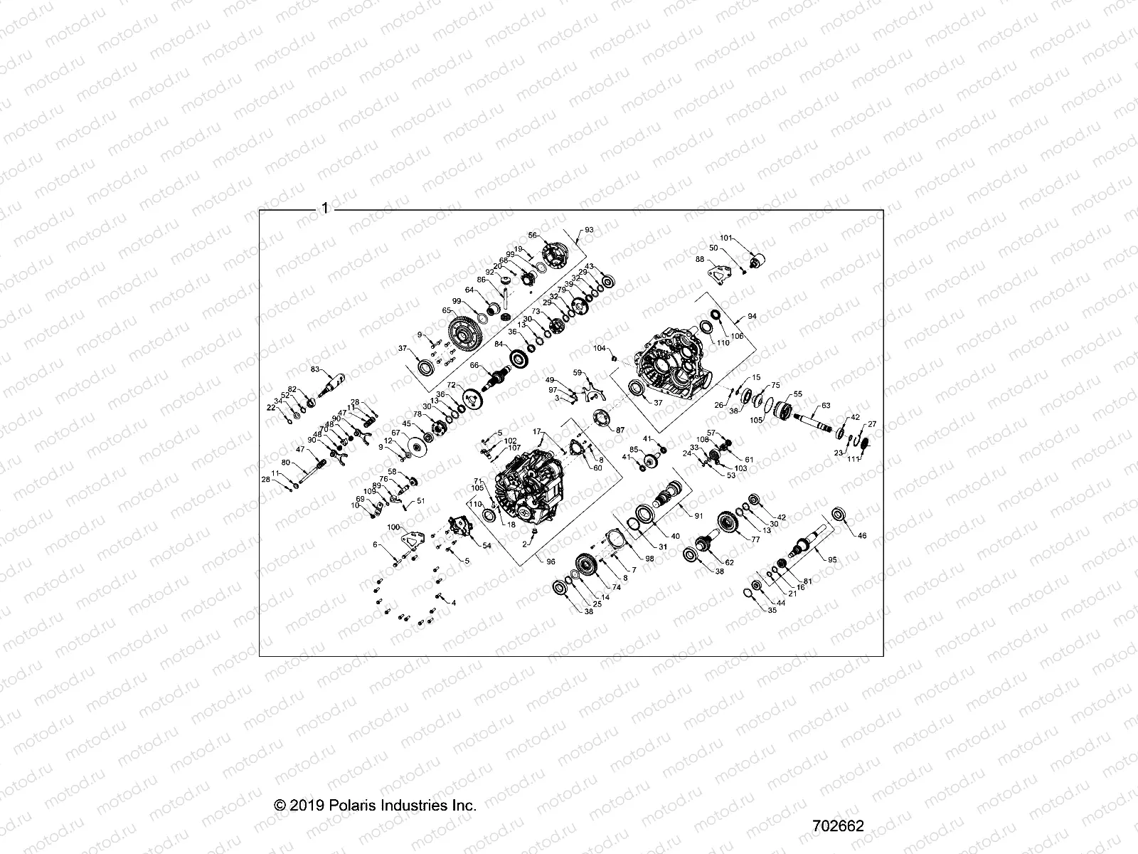 DRIVE TRAIN | DRIVE TRAIN, MAIN GEARCASE INTERNALS - D19BEPD4B4 (702662)