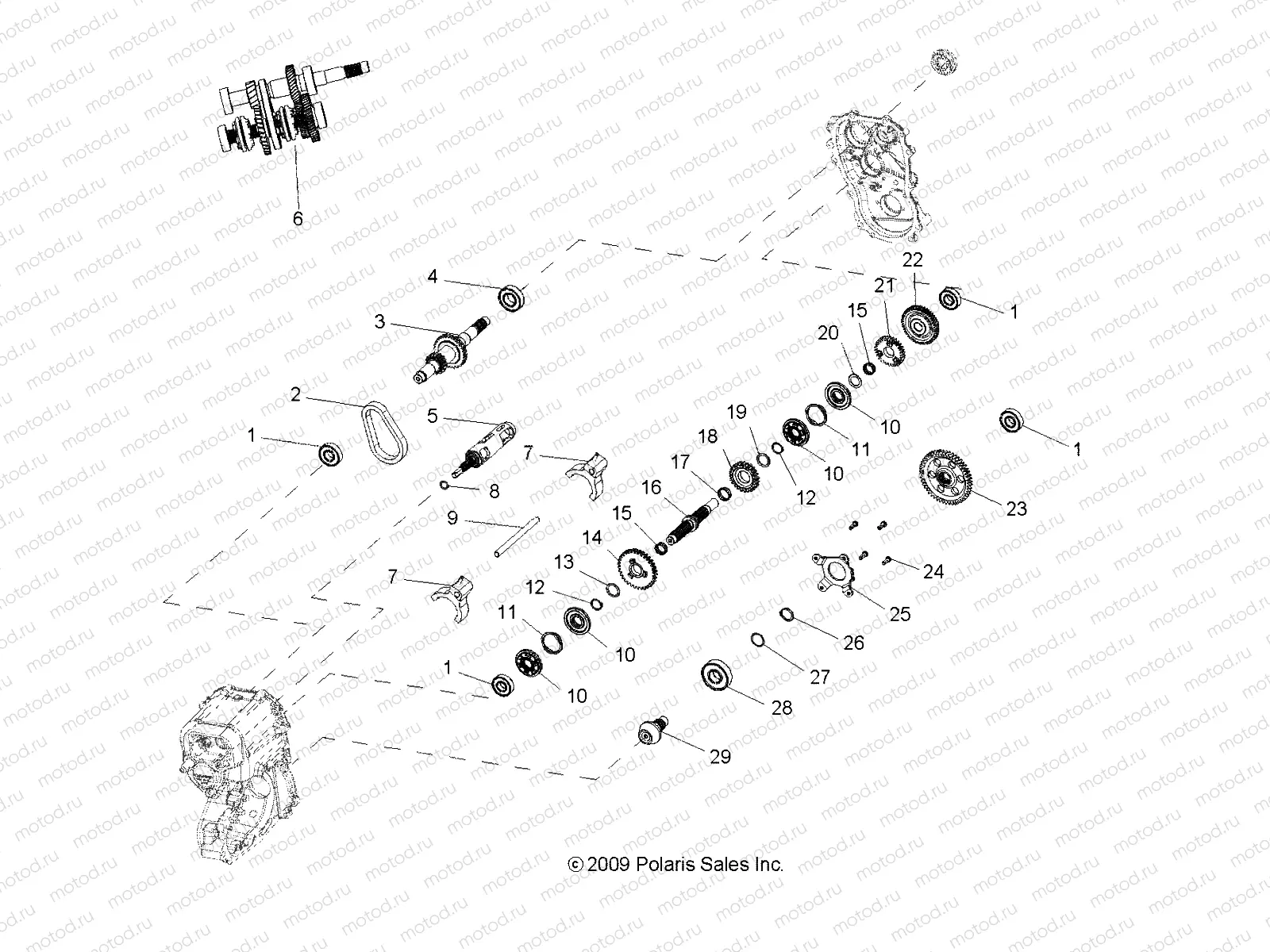 DRIVE TRAIN | DRIVE TRAIN, MAIN GEARCASE INTERNALS - R08RH50AF/AR/AT (49RGRTRANSINTL08)