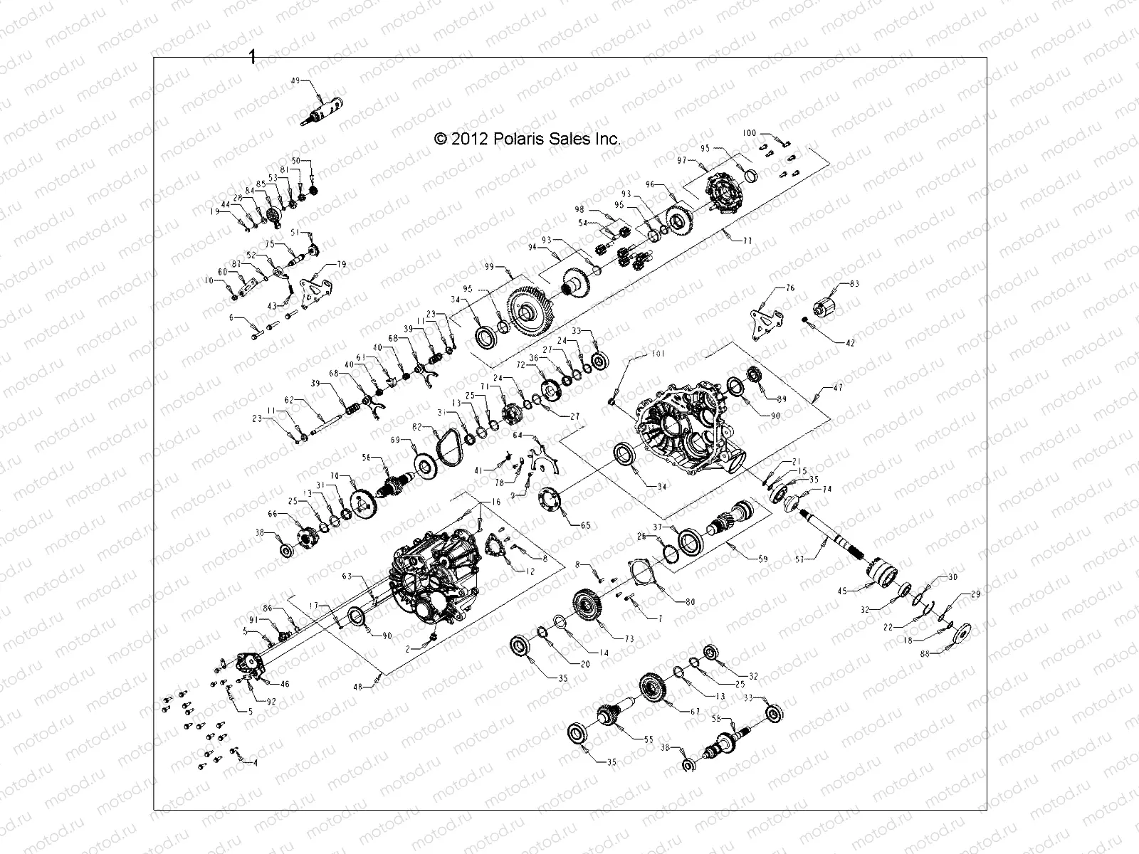 DRIVE TRAIN | DRIVE TRAIN, MAIN GEARCASE, INTERNALS - R13UH88/UH9E ALL OPTIONS (49RGRGEARCASE1332944)