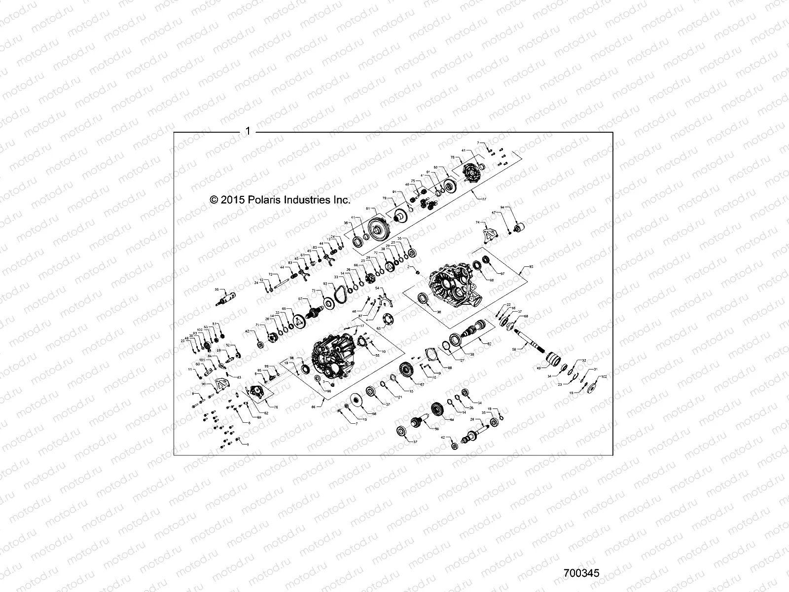 DRIVE TRAIN | DRIVE TRAIN, MAIN GEARCASE INTERNALS - R16RTED1E1 (700345)