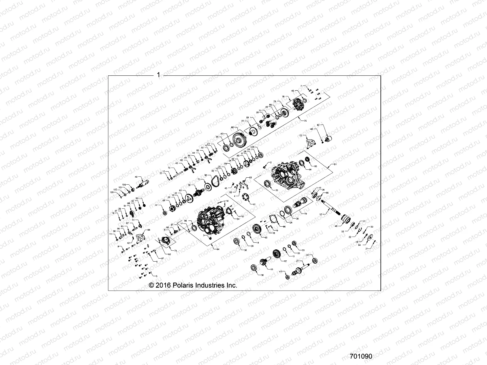 DRIVE TRAIN | DRIVE TRAIN, MAIN GEARCASE INTERNALS - R17RGE99NM/NW (701090)