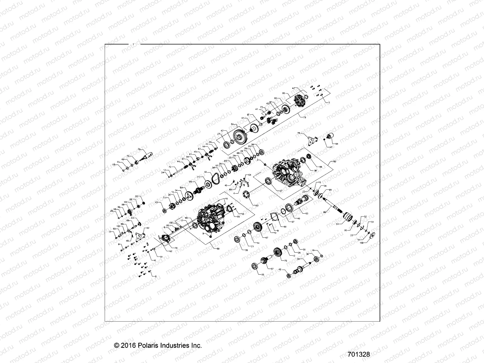 DRIVE TRAIN | DRIVE TRAIN, MAIN GEARCASE INTERNALS - R17RT_87 ALL OPTIONS (701328)