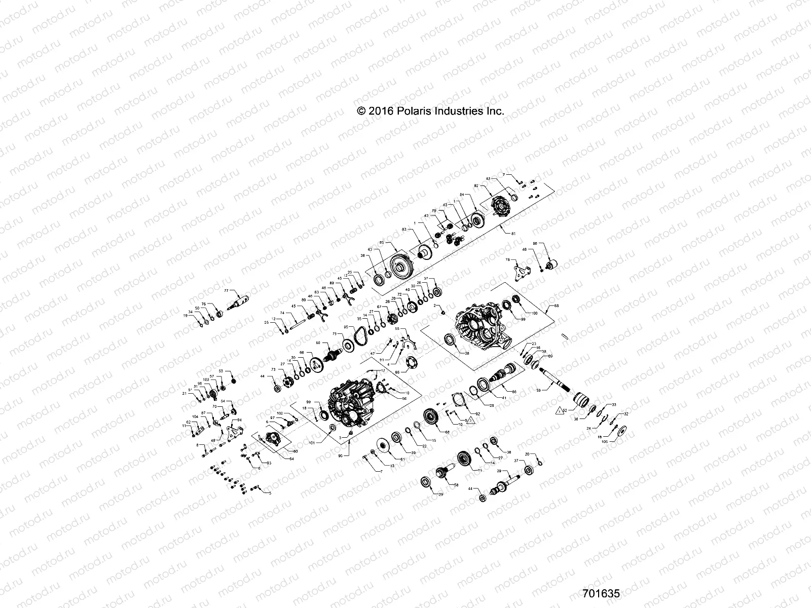 DRIVE TRAIN | DRIVE TRAIN, MAIN GEARCASE INTERNALS - R17RTE87FU/F1/S87CU/C1/FU/F1 (701635)