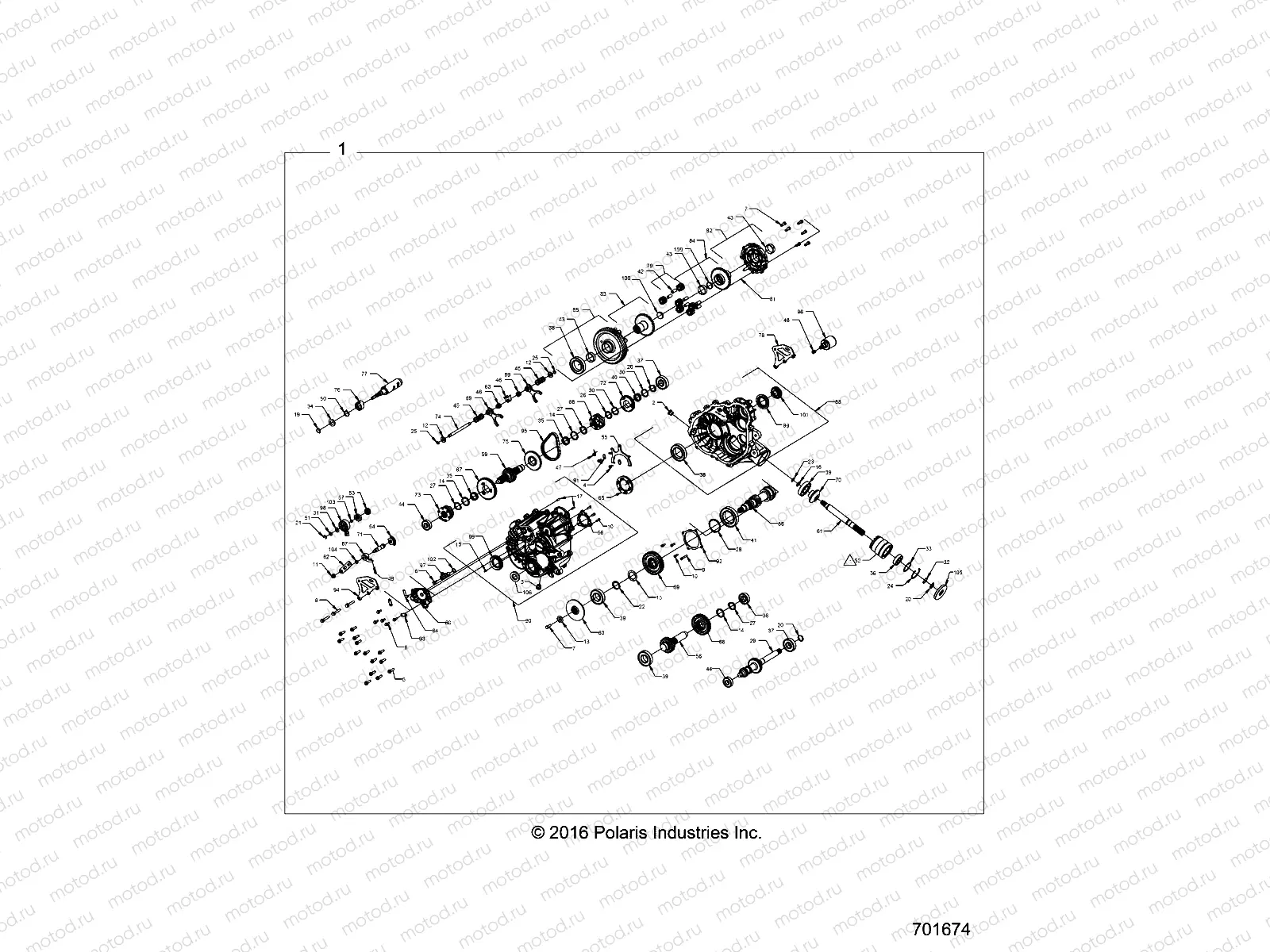 DRIVE TRAIN | DRIVE TRAIN, MAIN GEARCASE INTERNALS - R17RTED1N1 (701674)