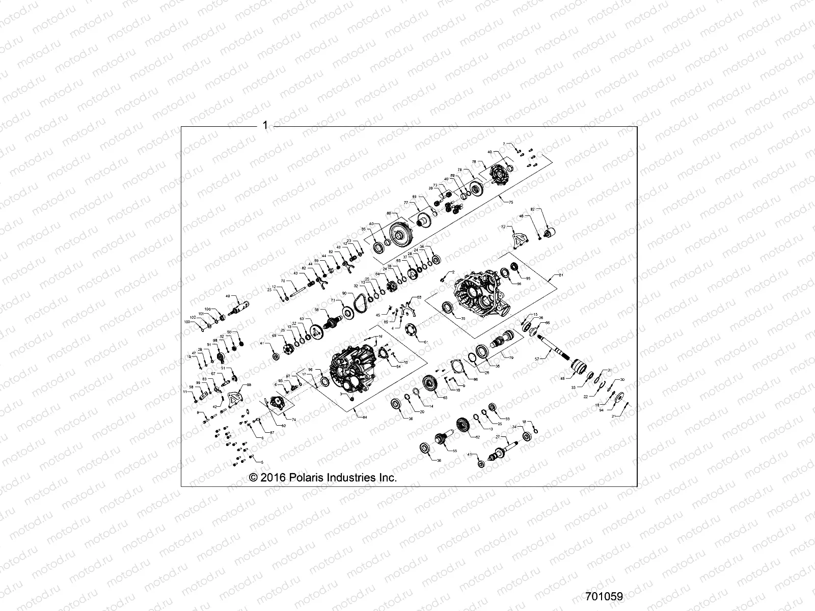 DRIVE TRAIN | DRIVE TRAIN, MAIN GEARCASE INTERNALS - R17RVAD1A1(701059)