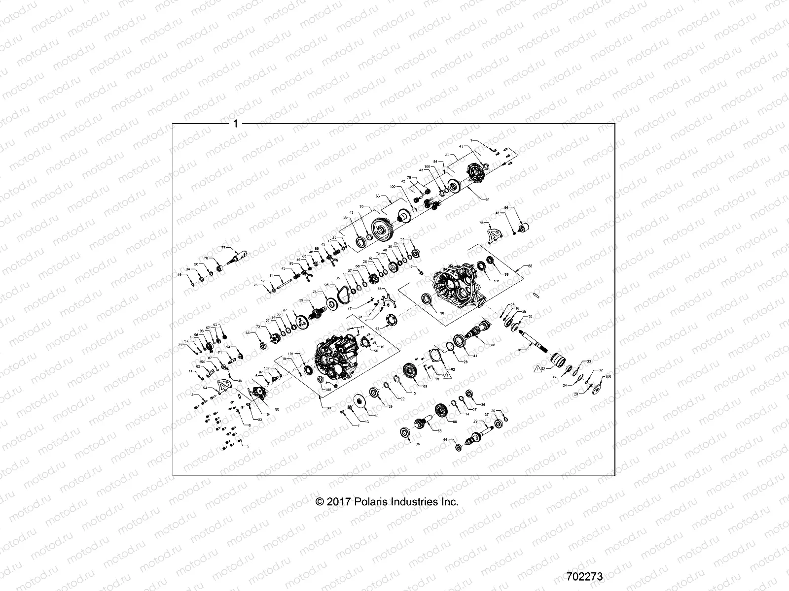 DRIVE TRAIN | DRIVE TRAIN, MAIN GEARCASE INTERNALS - R18RTED1F1/SD1C1 (702273)