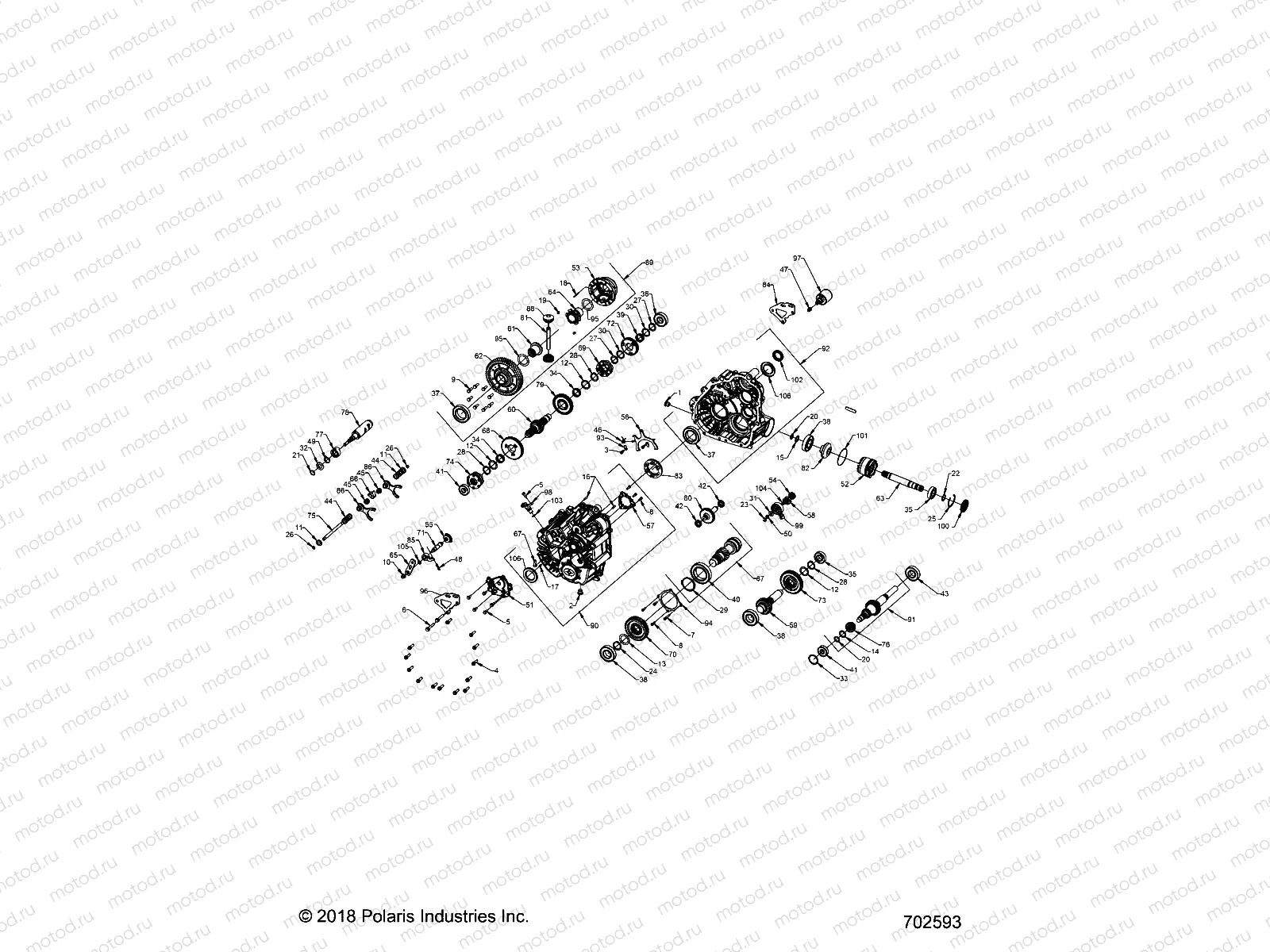 DRIVE TRAIN | DRIVE TRAIN, MAIN GEARCASE INTERNALS - R19RSB99A9/B9 (702593)