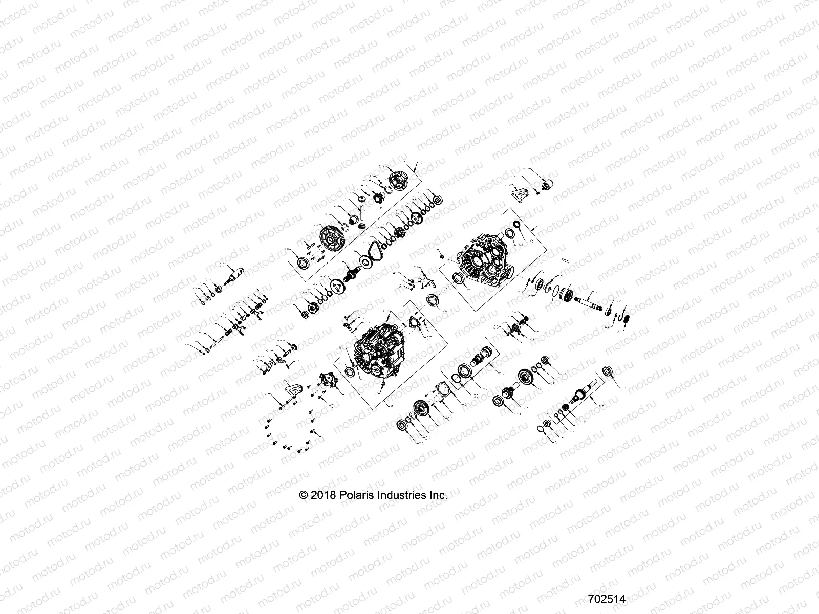 DRIVE TRAIN | DRIVE TRAIN, MAIN GEARCASE INTERNALS - R19RSE99N1 (702514)