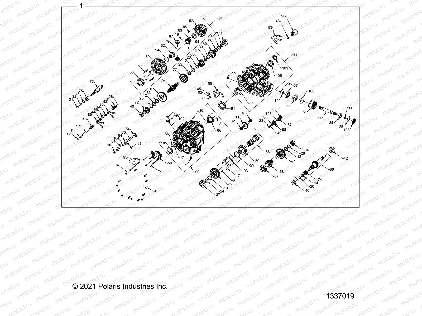 DRIVE TRAIN | DRIVE TRAIN, MAIN GEARCASE INTERNALS - R22RRJ99A9/B9 (702789)